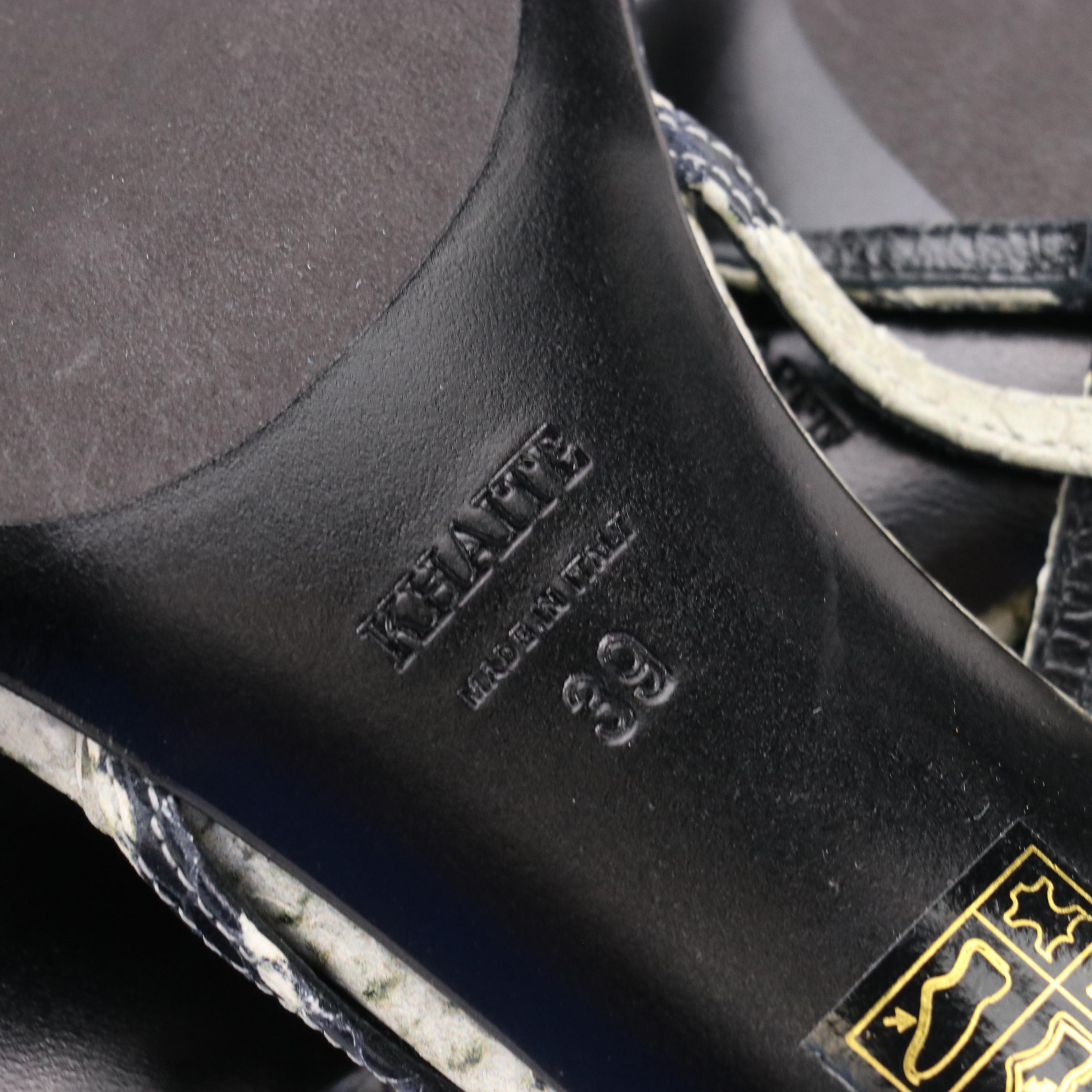 Khaite Linden 65 Python Effect Leather Slingback Sandals with Slanted Heels