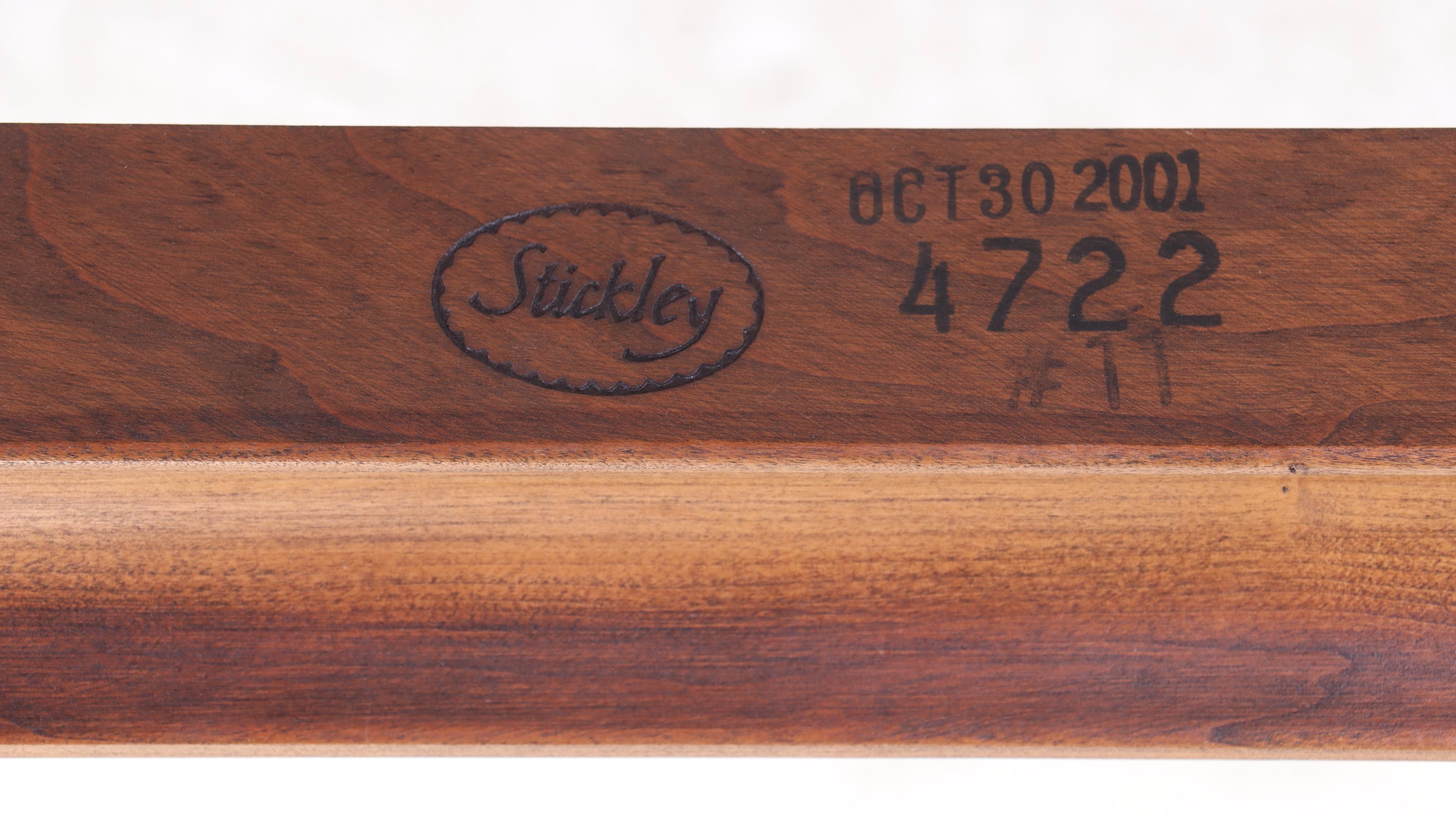 Stickley Chippendale Style Cherrywood and Glass Coffee Table, Dated 2001