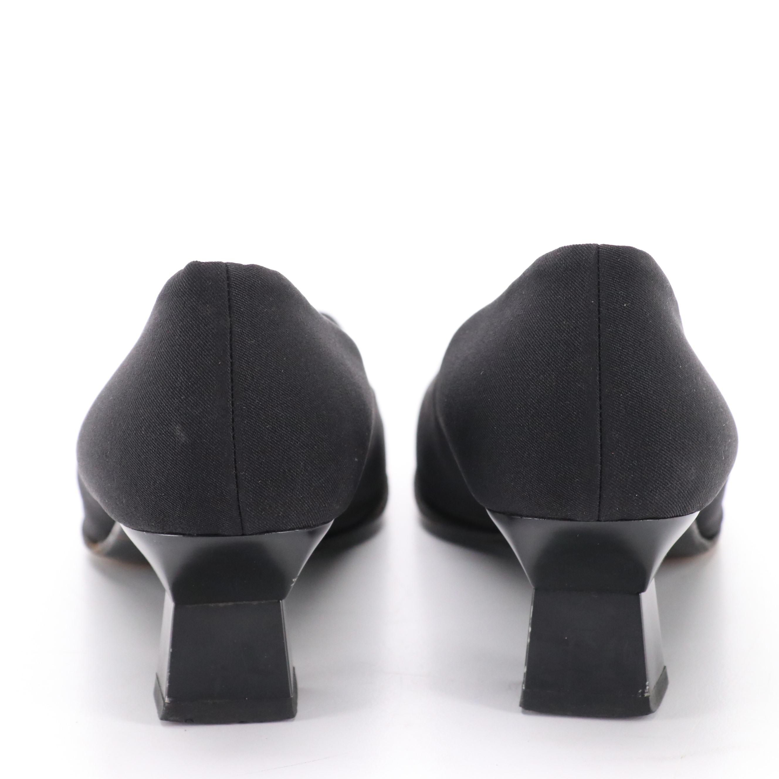 Prada Square Toe Textile Pumps