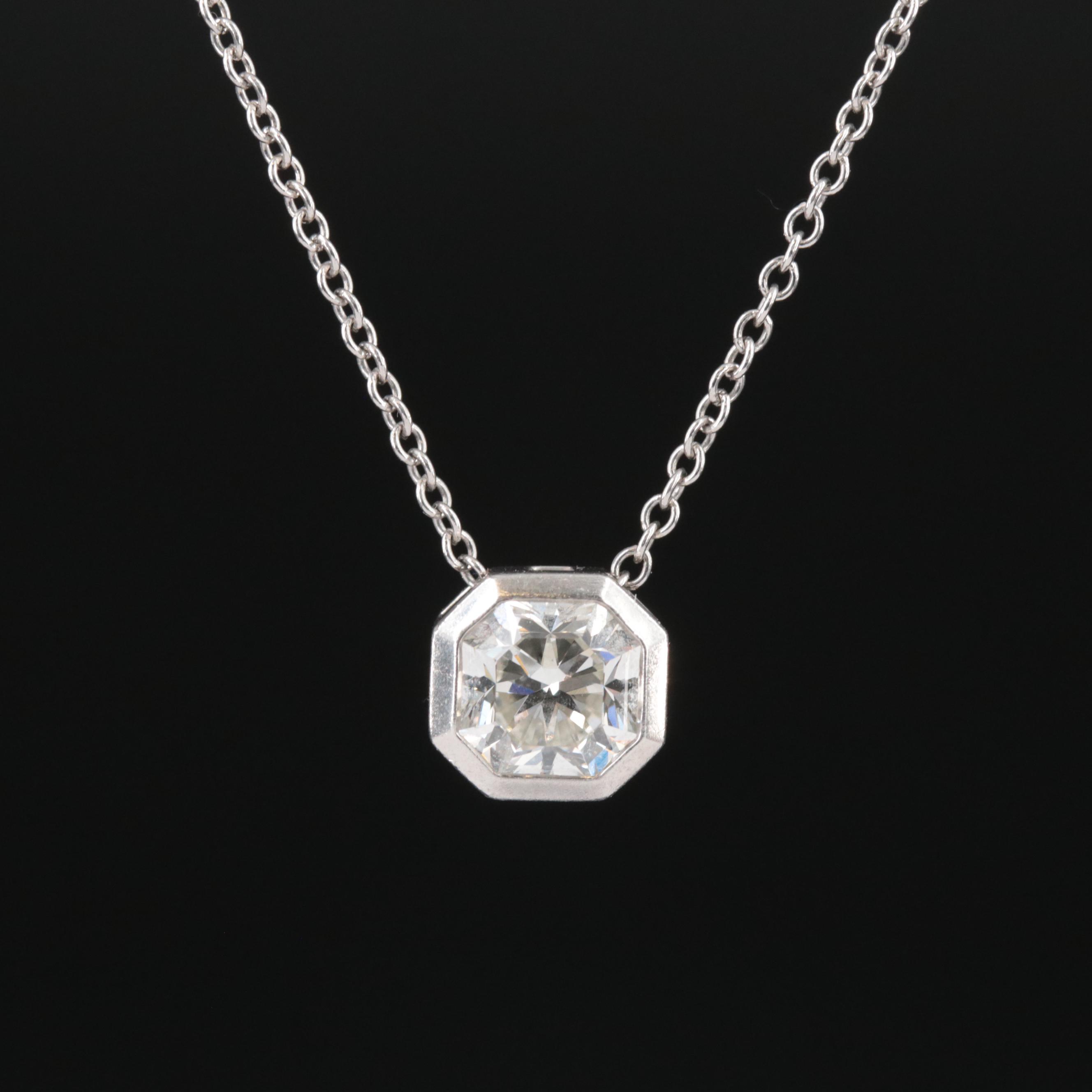 Tiffany & Co. Lucida Platinum 0.72 CT Diamond Solitaire Necklace