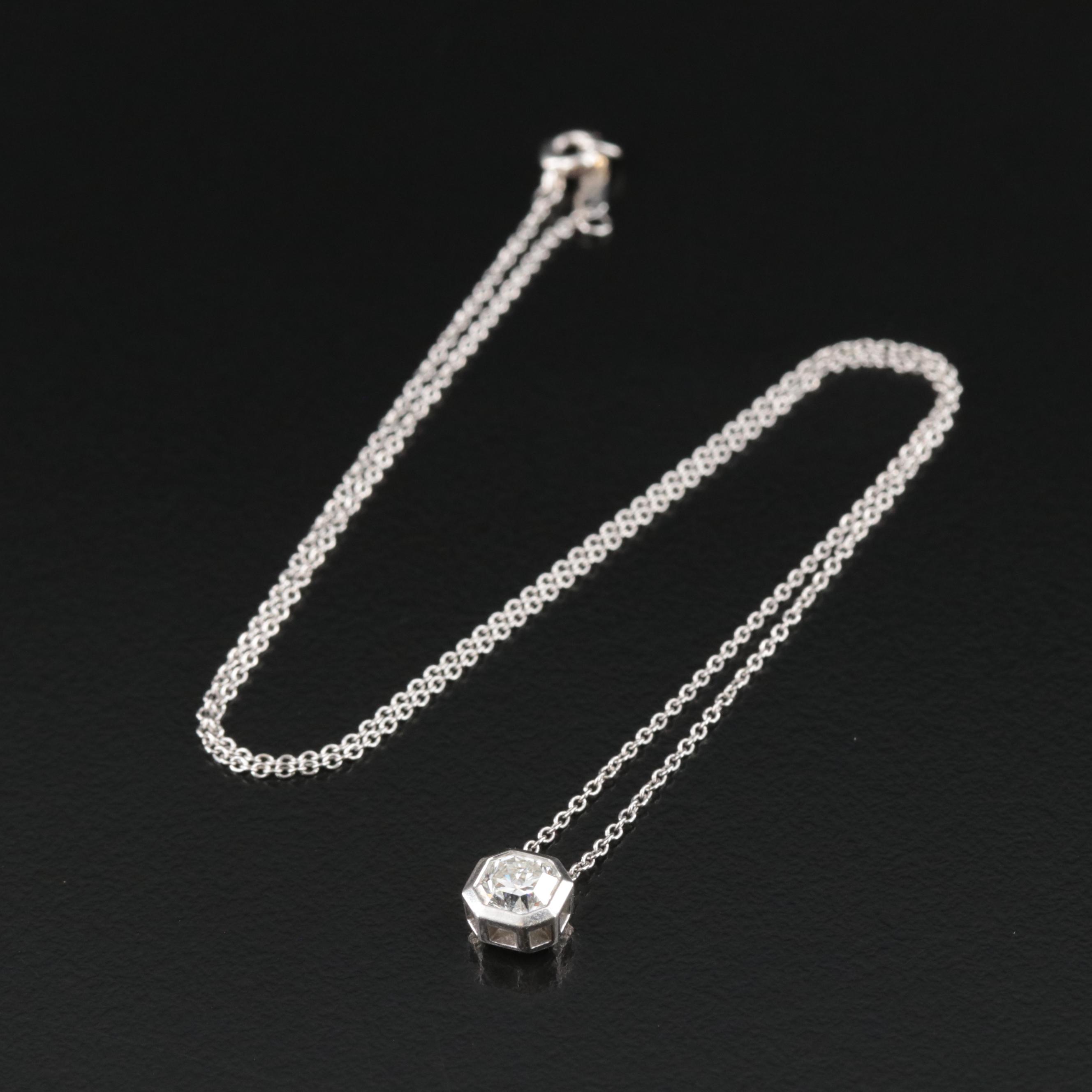Tiffany & Co. Lucida Platinum 0.72 CT Diamond Solitaire Necklace