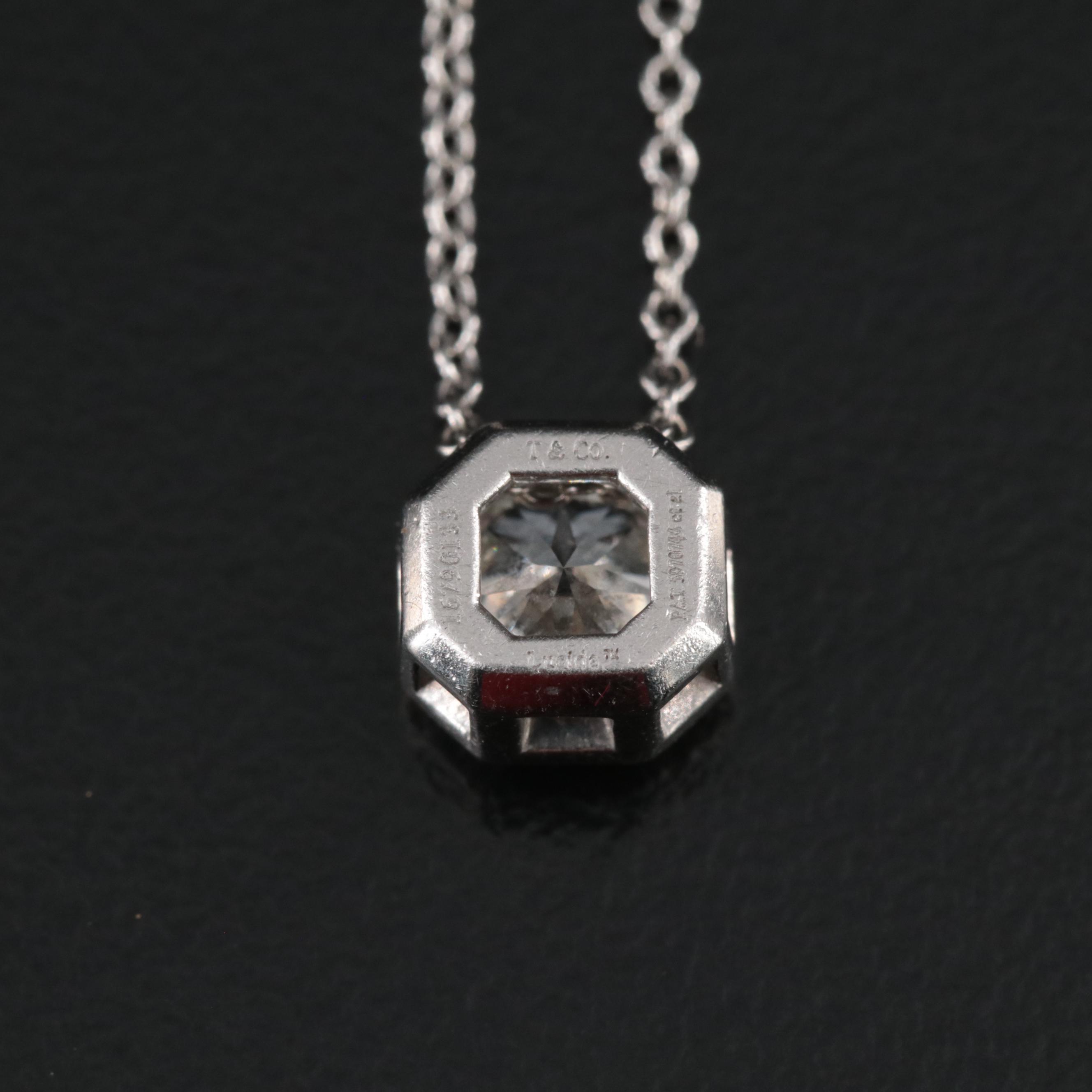Tiffany & Co. Lucida Platinum 0.72 CT Diamond Solitaire Necklace