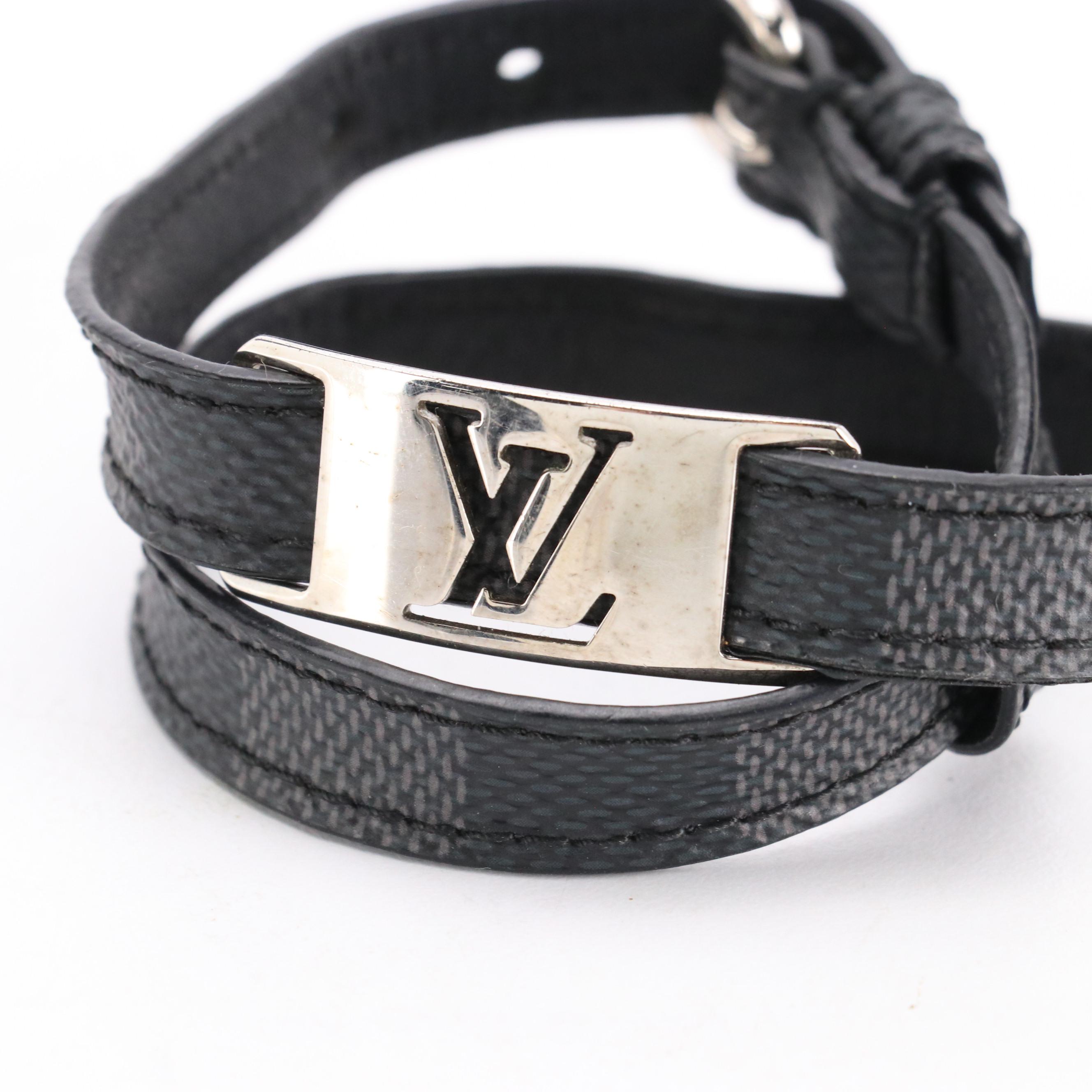 Louis Vuitton "Sign It" Bracelet in Damier Graphite Coated Canvas