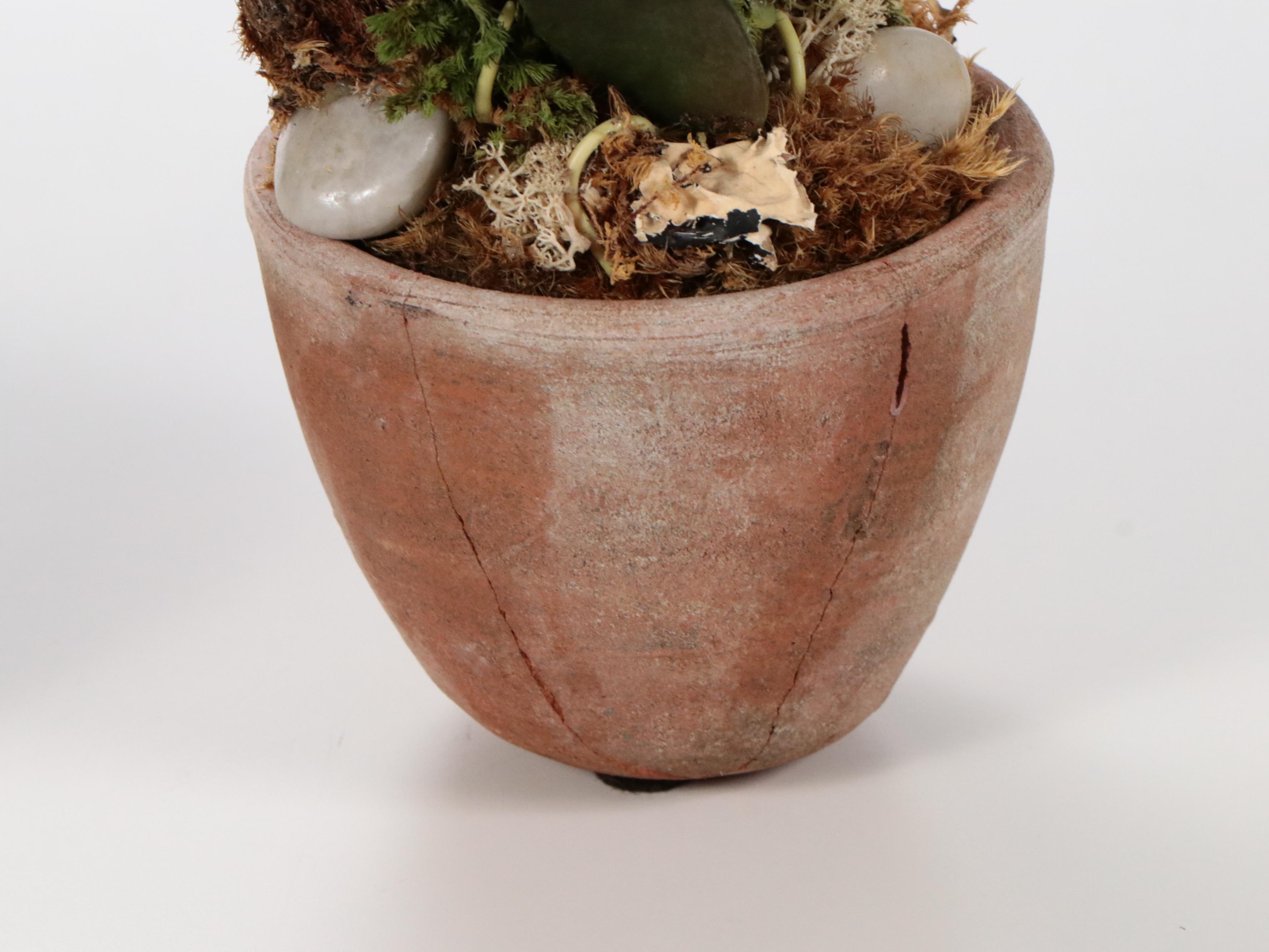 HomArt Metal Plant Stands with Artificial Orchids and More Faux Plants