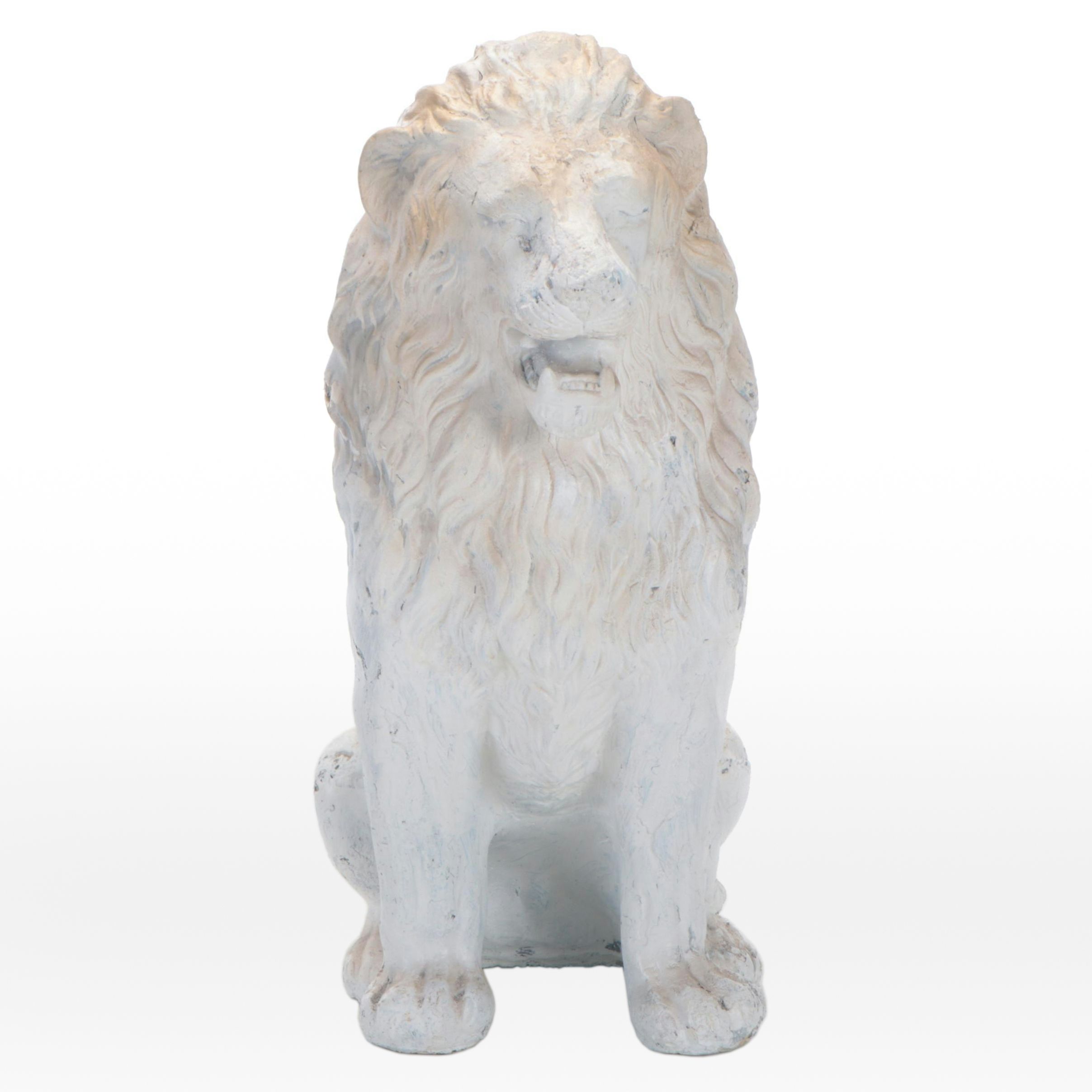 Seated Lion Garden Statue
