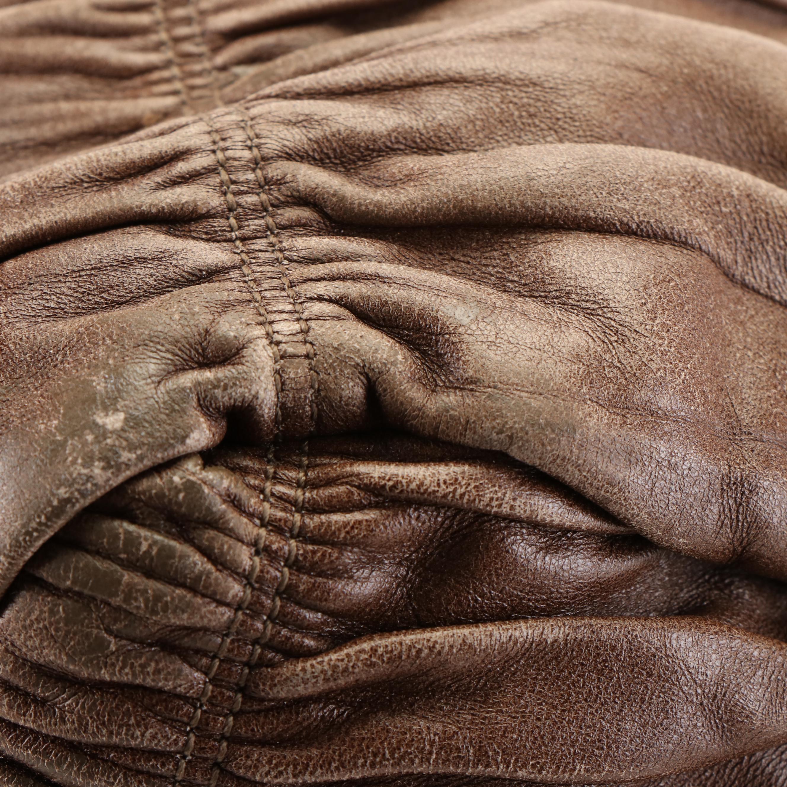 Prada Capretto Gaufre Brown Napa Leather Satchel