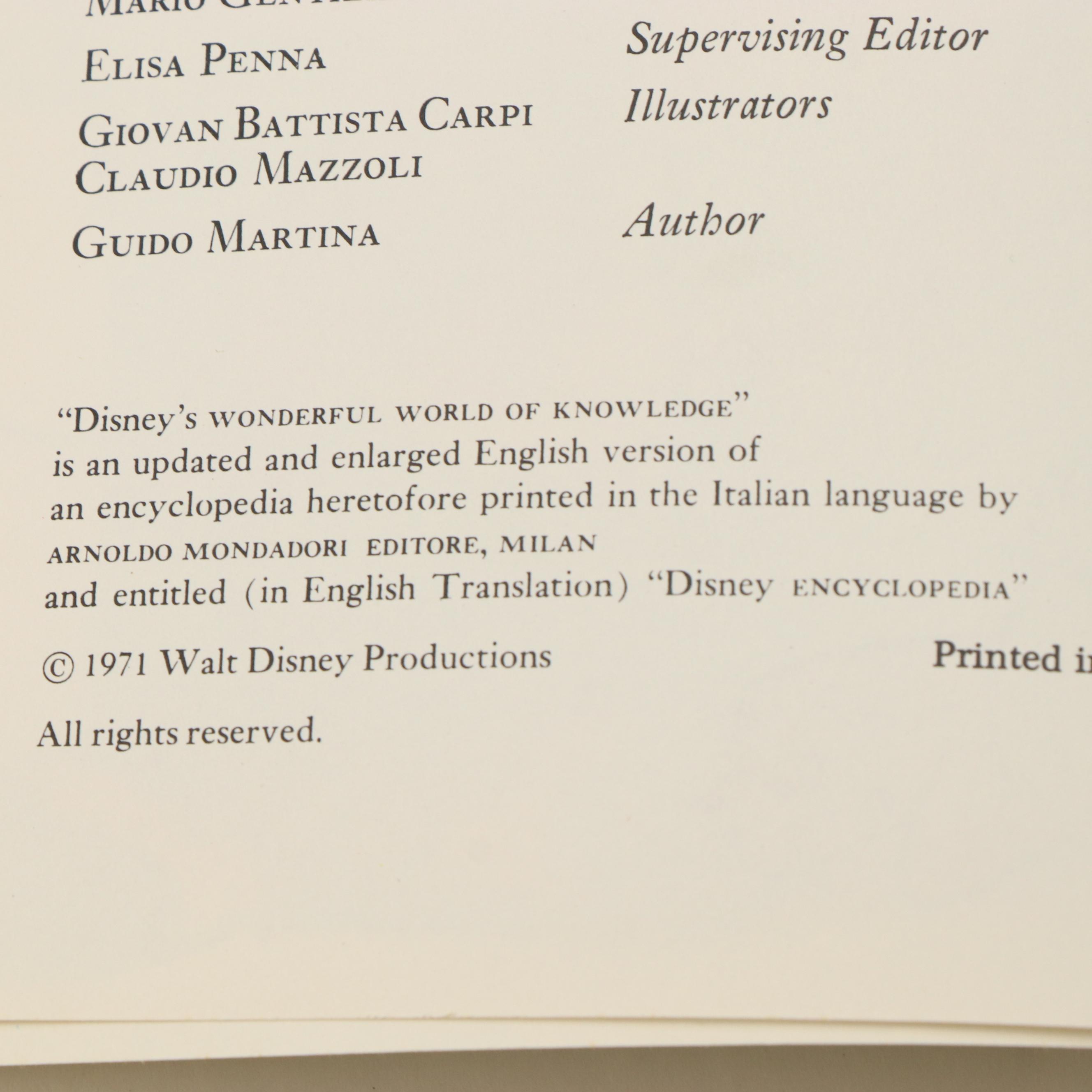 "Disney's Wonderful World of Knowledge" Partial Set, Mid/Late 20th Century