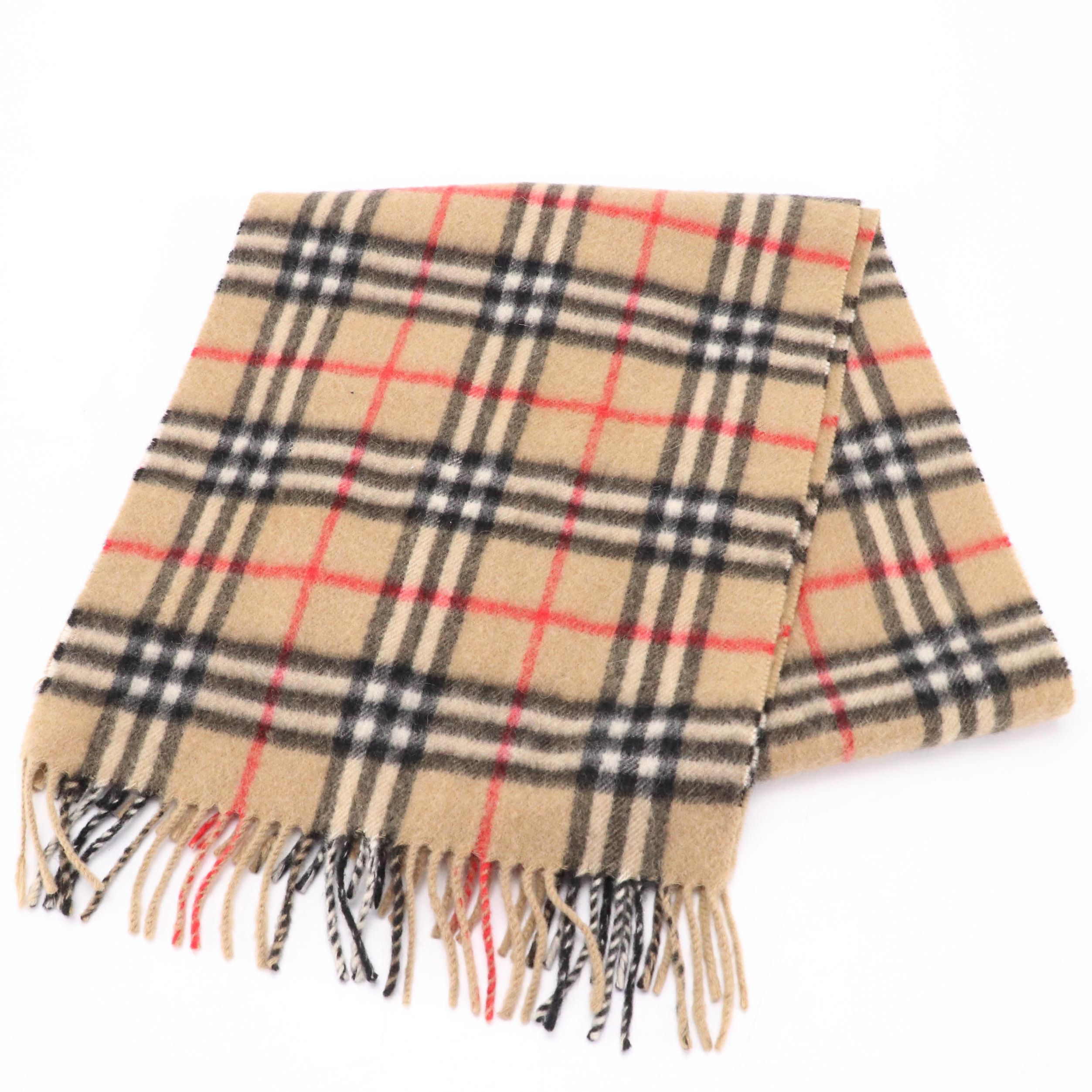 Burberrys of London Nova Check Cashmere Fringe Scarf