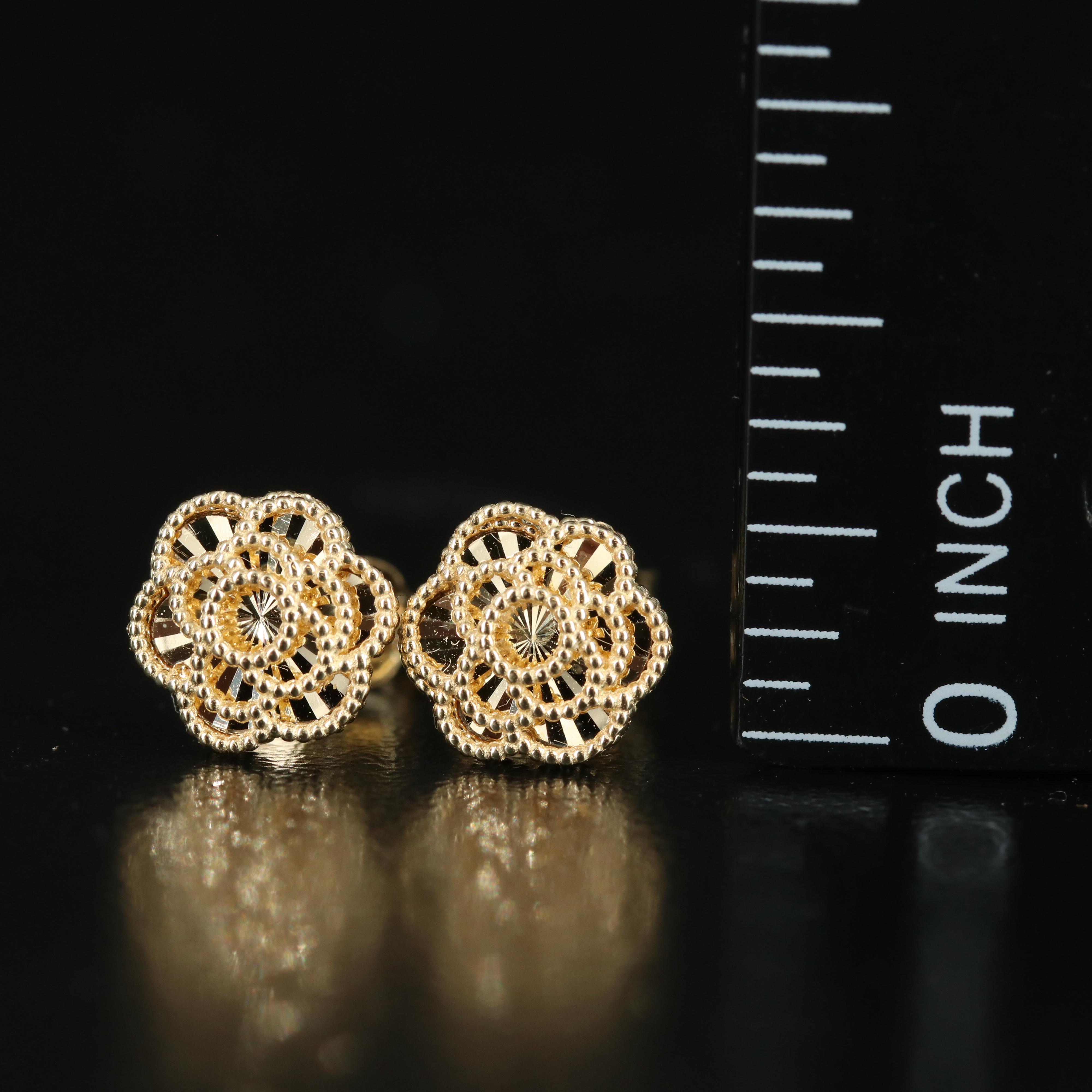 14K Flower Stud Earrings Everything But The House