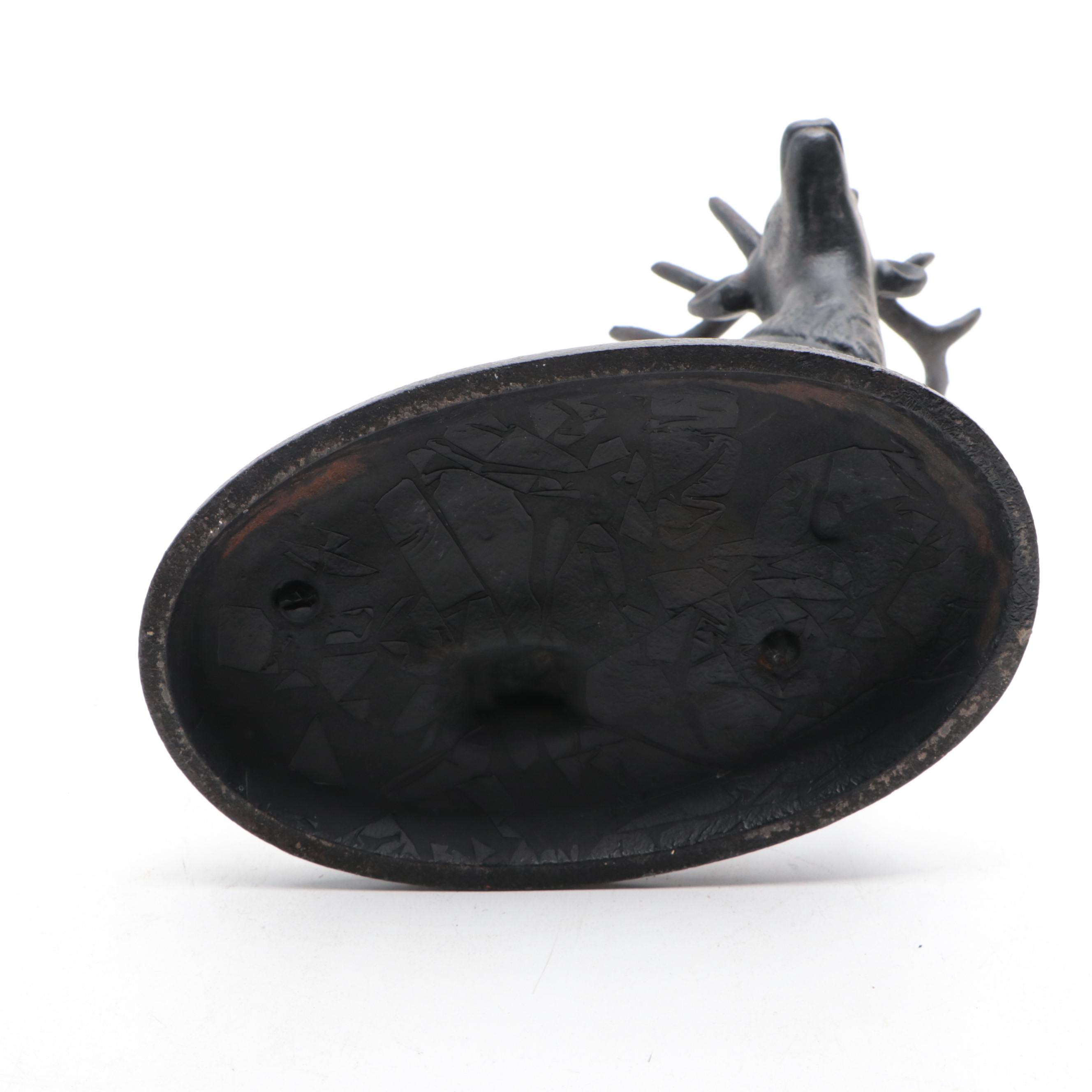 Cast Iron Stag Coin Bank, Mid-20th Century