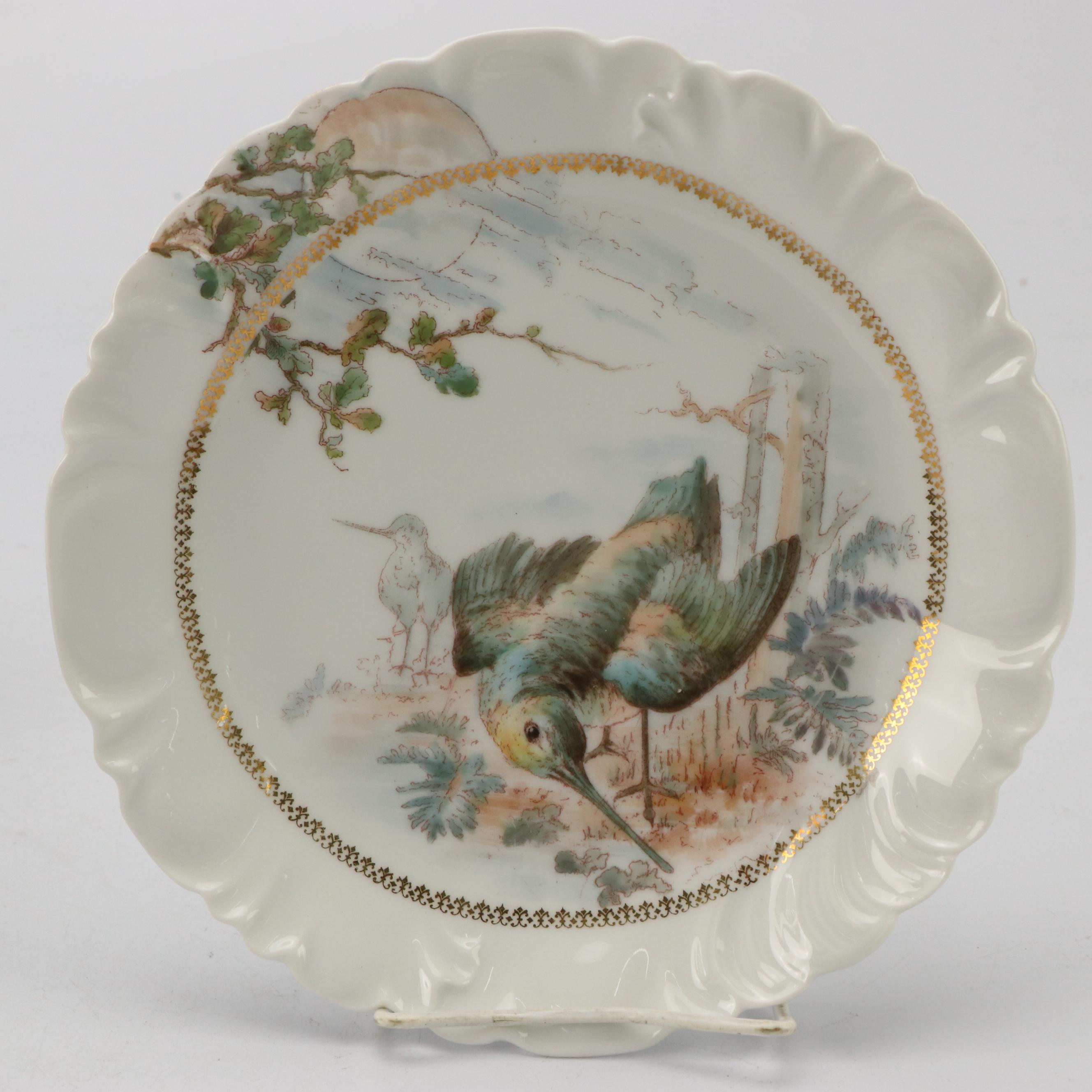 Charles Field Haviland Limoges Porcelain Bird Platter and Plates