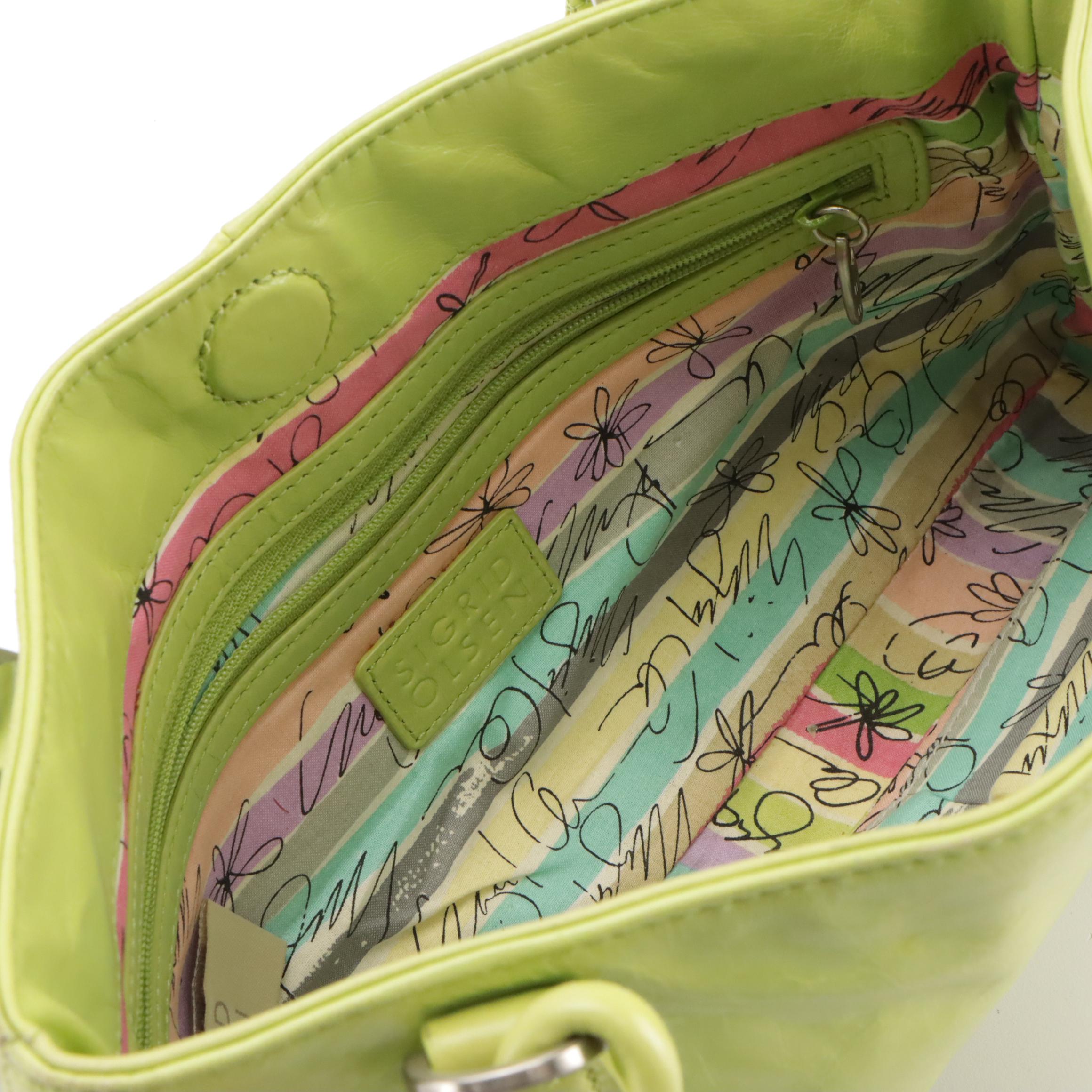 Liz Claiborne Canvas & Leather Tote Bag, Sigrid Olsen Green Leather Shoulder Bag