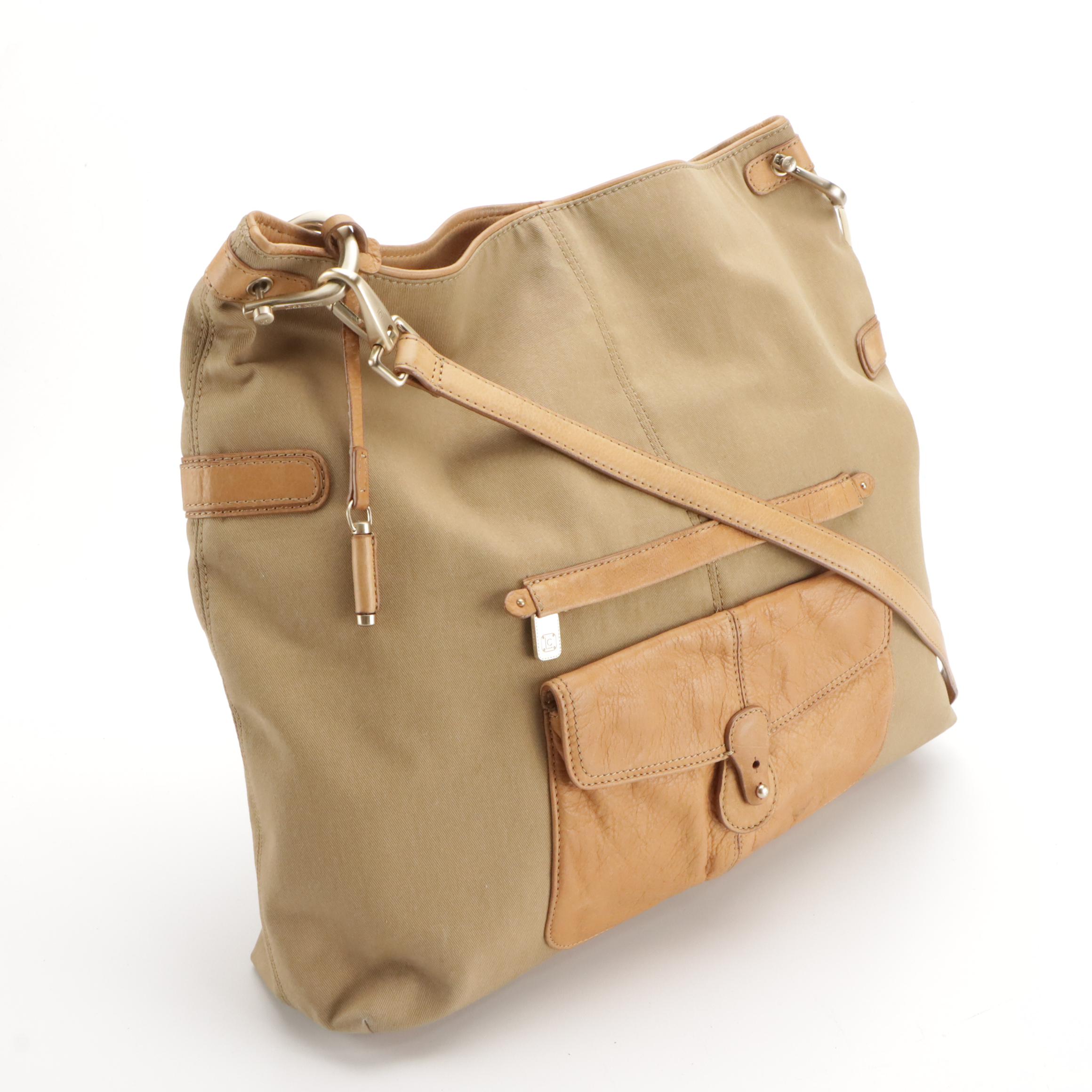 Liz Claiborne Canvas & Leather Tote Bag, Sigrid Olsen Green Leather Shoulder Bag