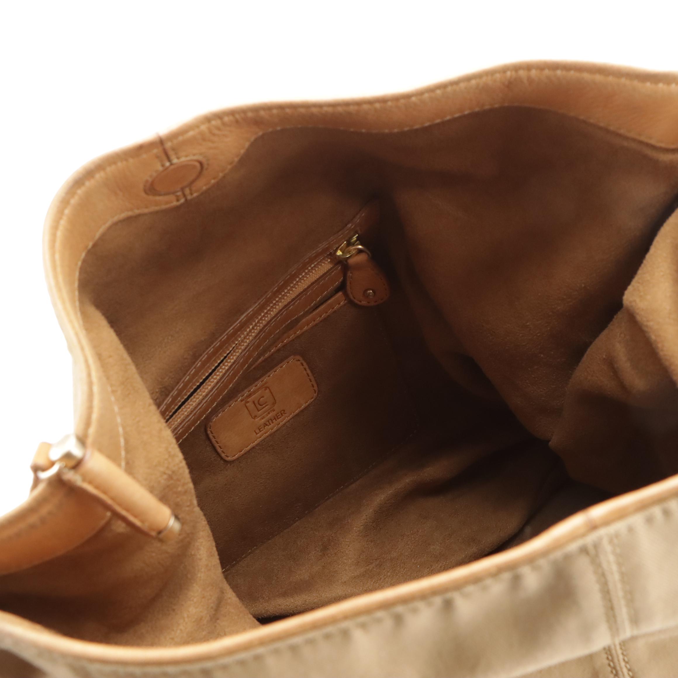 Liz Claiborne Canvas & Leather Tote Bag, Sigrid Olsen Green Leather Shoulder Bag