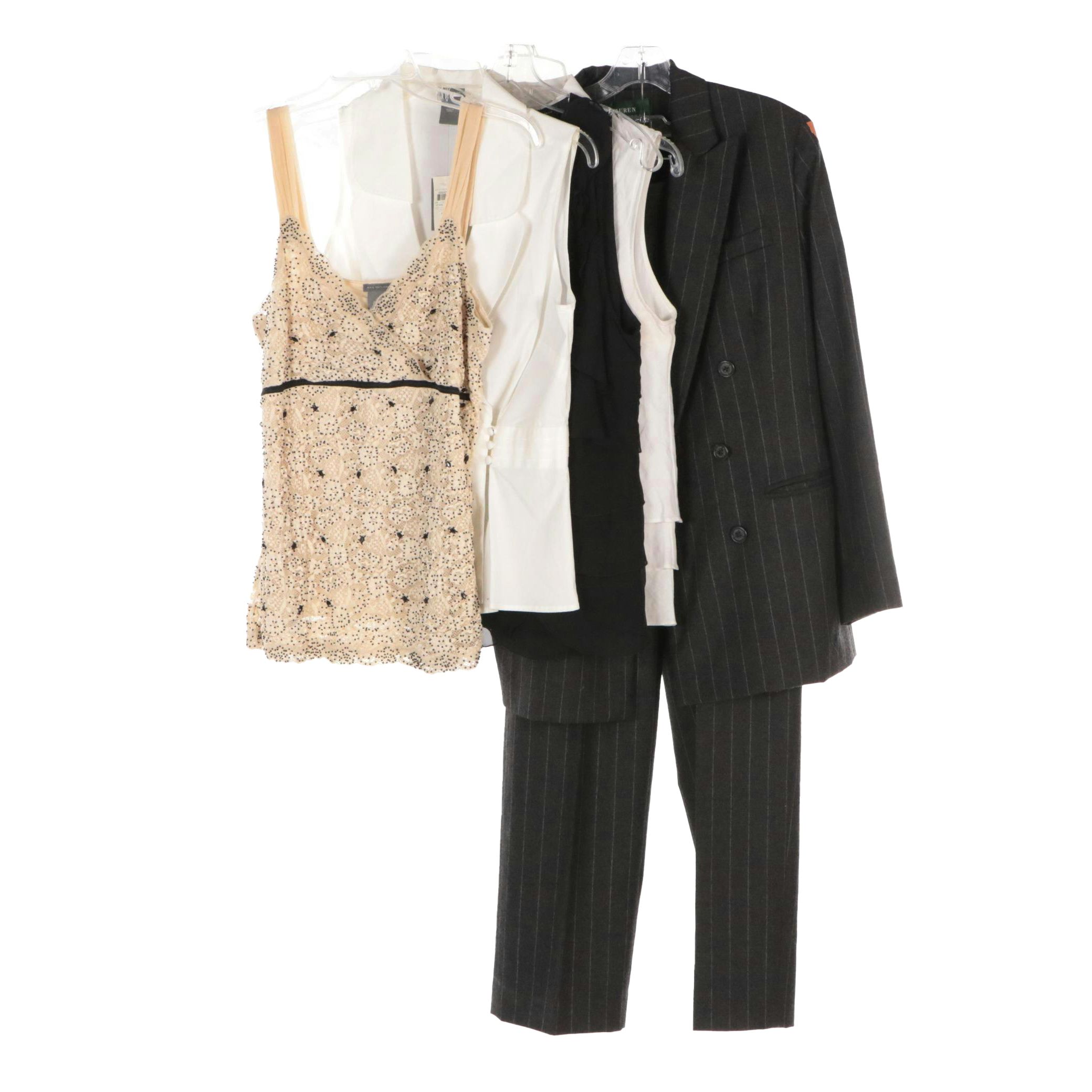 Lauren Ralph Lauren Wool Pantsuit, Ann Taylor & Appraisal Sleeveless Blouses