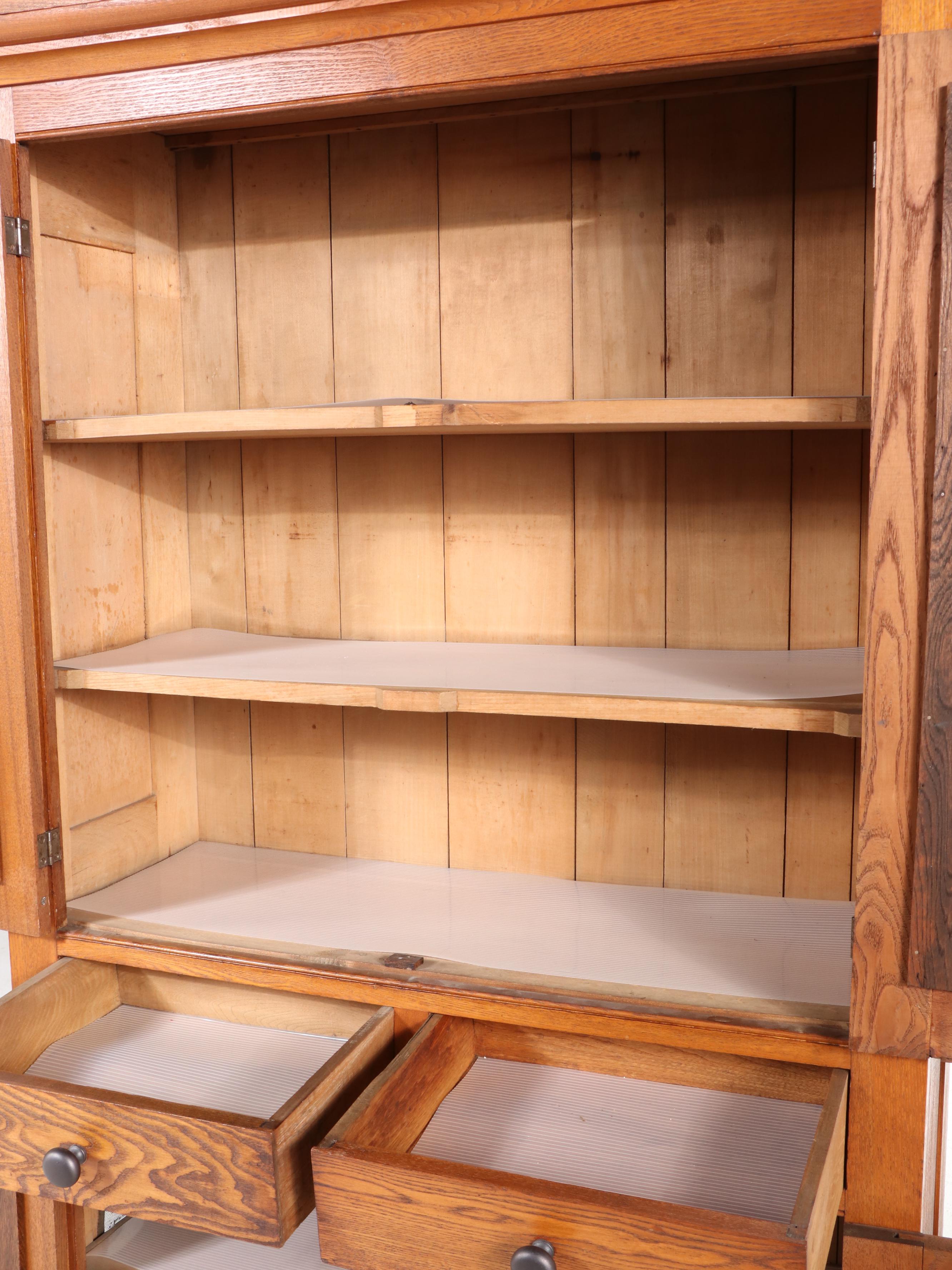 American Primitive Oak and Ash Pie Safe Cupboard, Late 19th/Early 20th Century