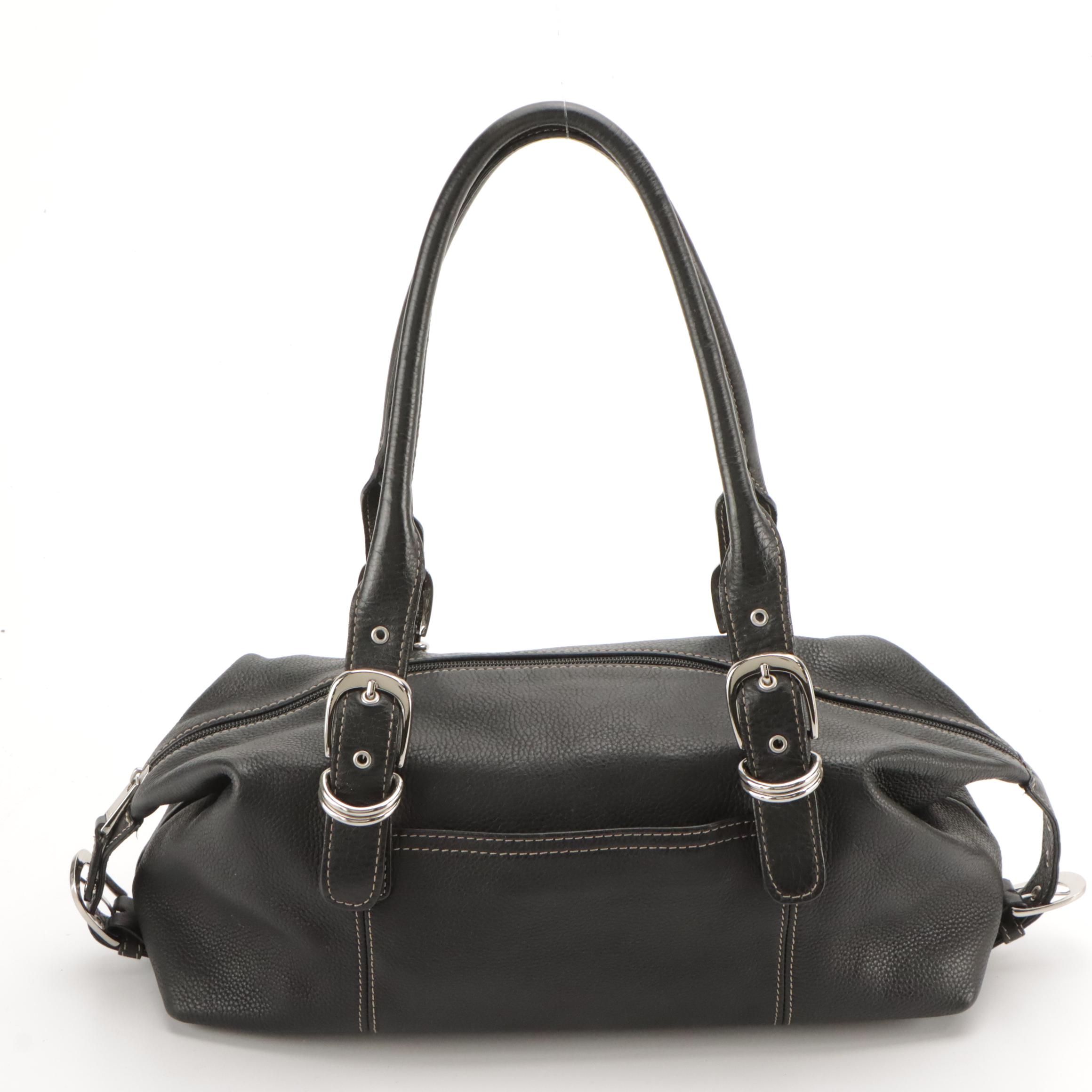 Tignanello Black Leather Shoulder Bag and Nuovedive Yellow Leather Hobo Bag