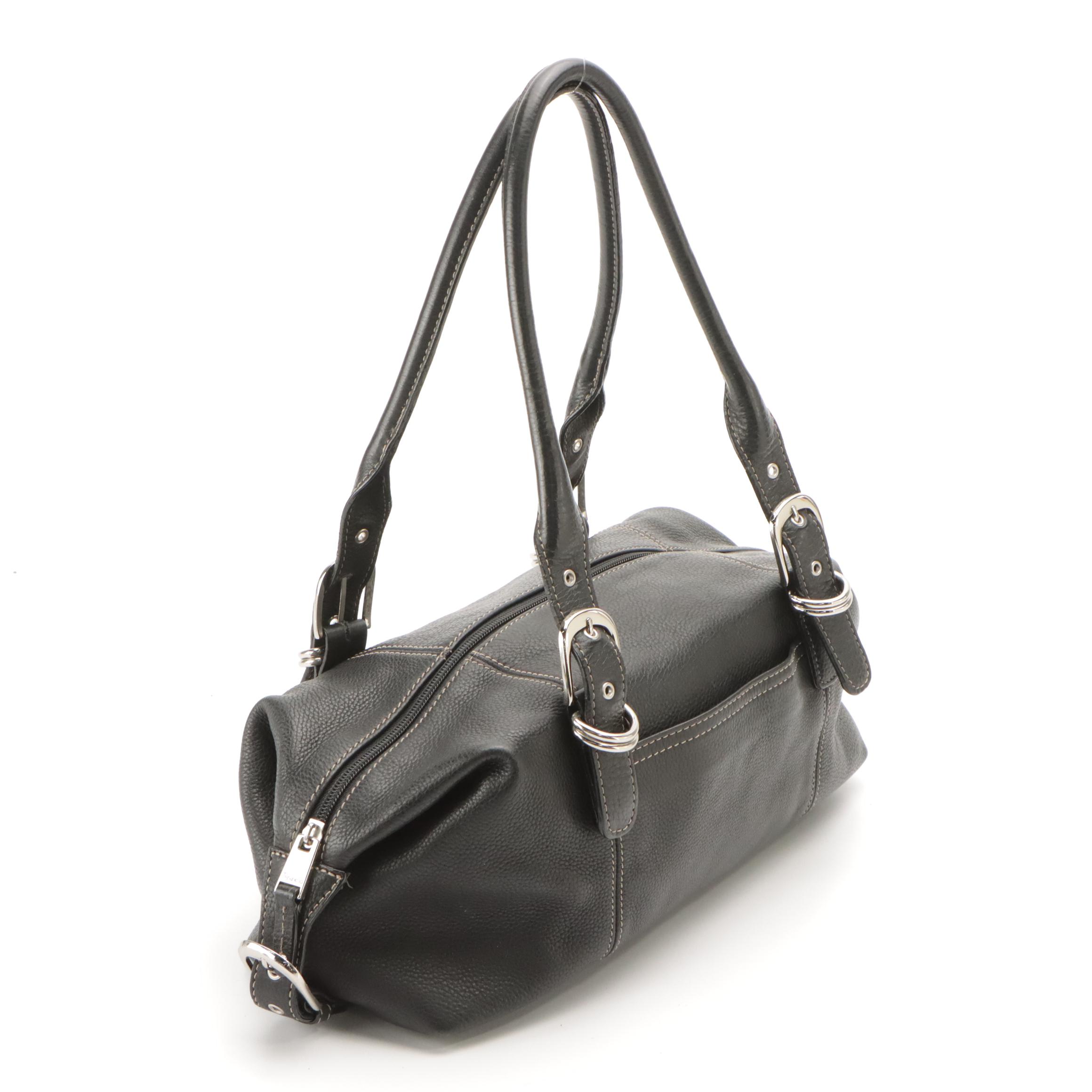 Tignanello Black Leather Shoulder Bag and Nuovedive Yellow Leather Hobo Bag