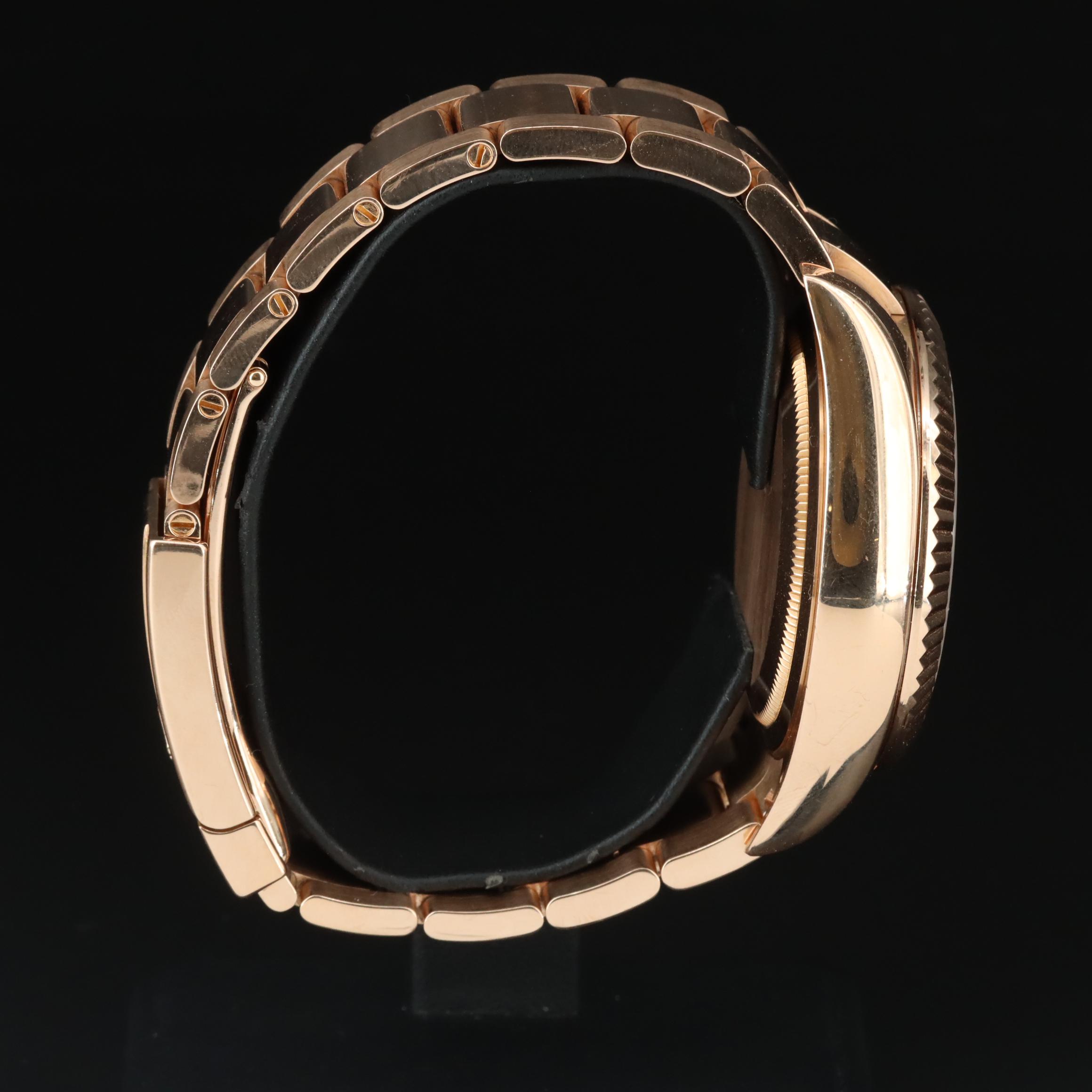 18K Everose Gold Rolex Sky-Dweller Sunburst Roman Dial Watch