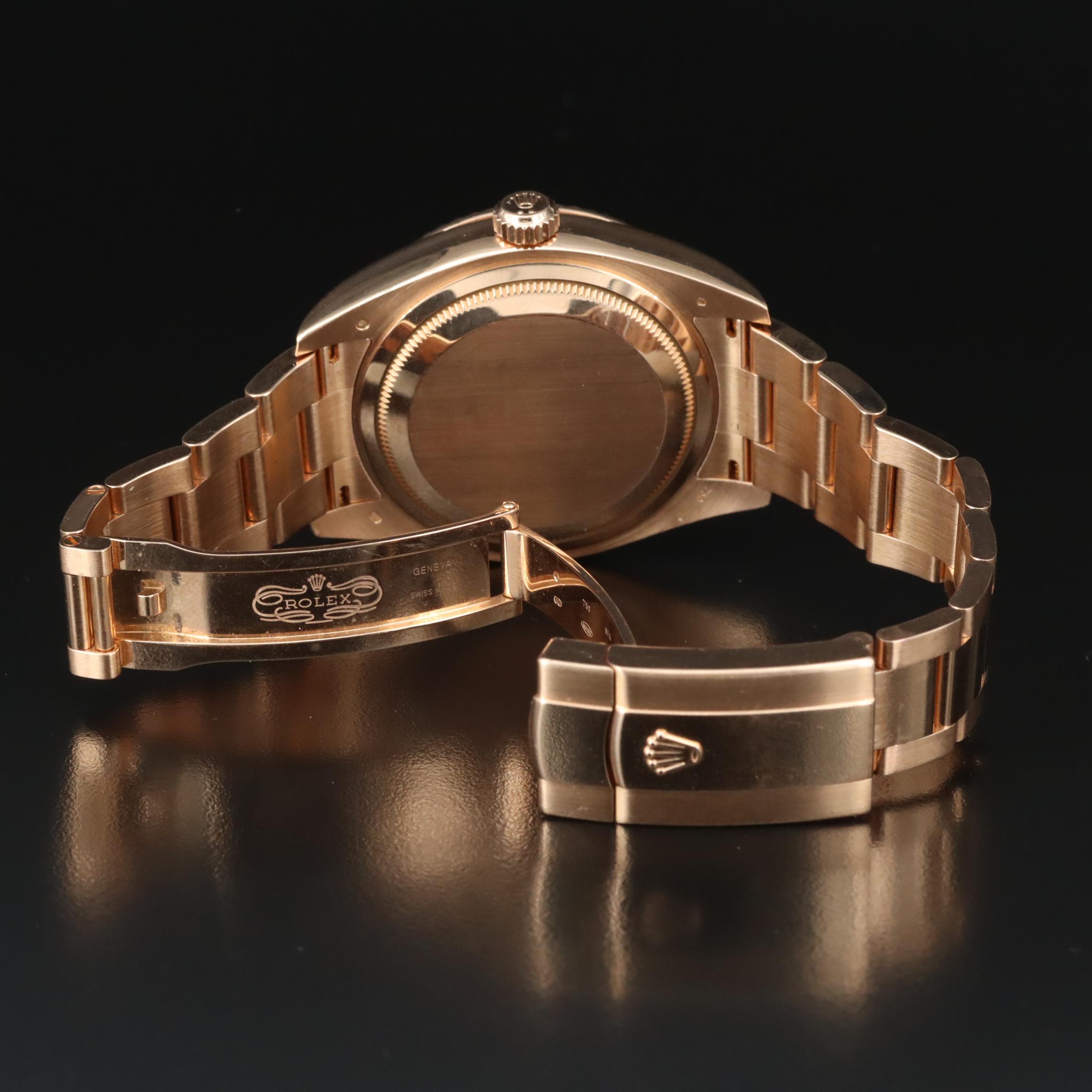 18K Everose Gold Rolex Sky-Dweller Sunburst Roman Dial Watch