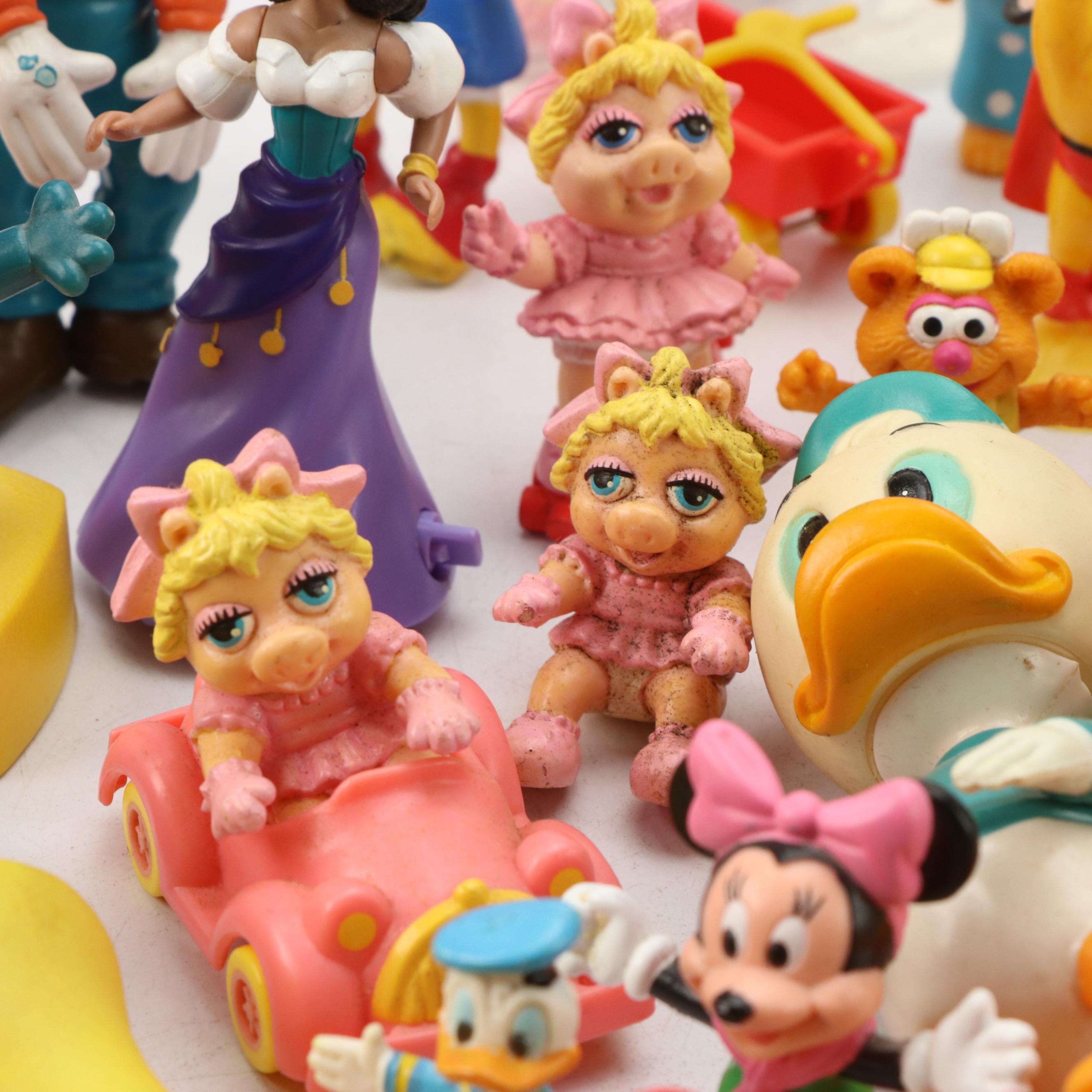 Disney Character Toy Figures and Cars with PEZ Dispenser, Late 20th Century