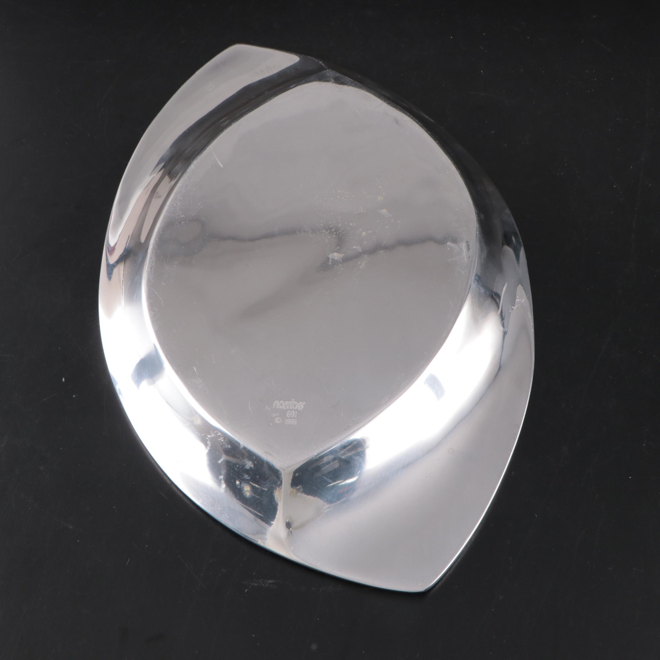 Nambé Aluminum Alloy Candlesticks and Trays, Late 20th Century