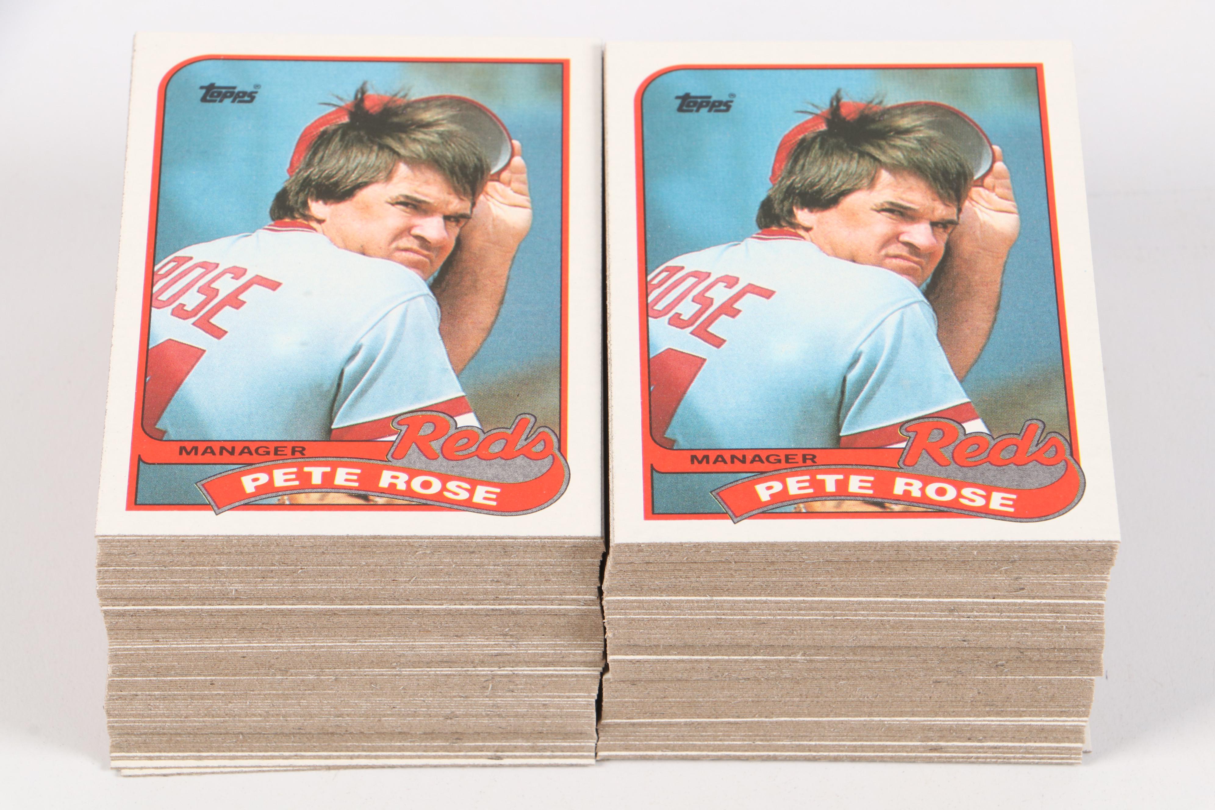 Over 200 1989 Topps Pete Rose Manager Reds Checklist #505 Baseball Cards