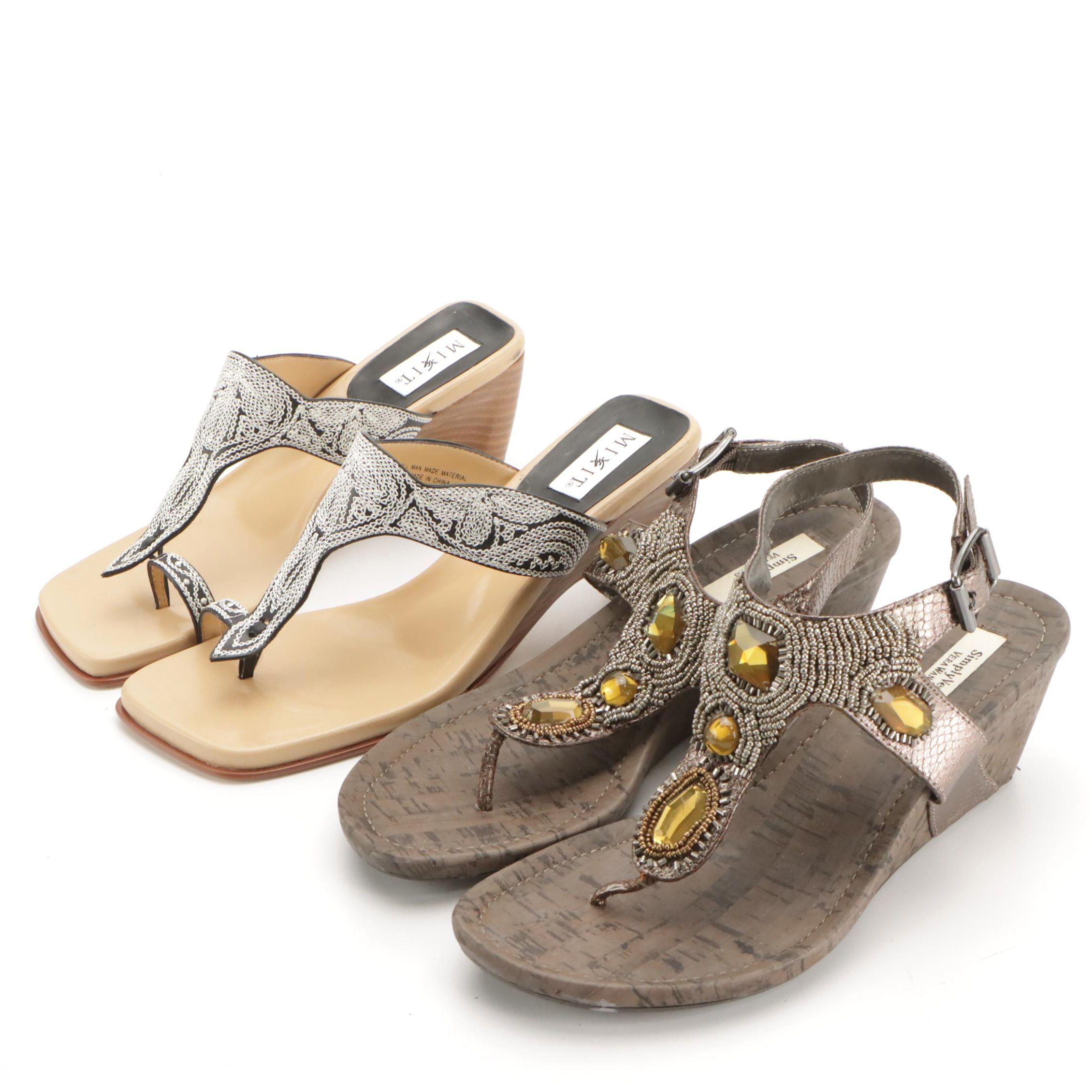Simply Vera by Vera Wang and Mixit Wedge Sandals