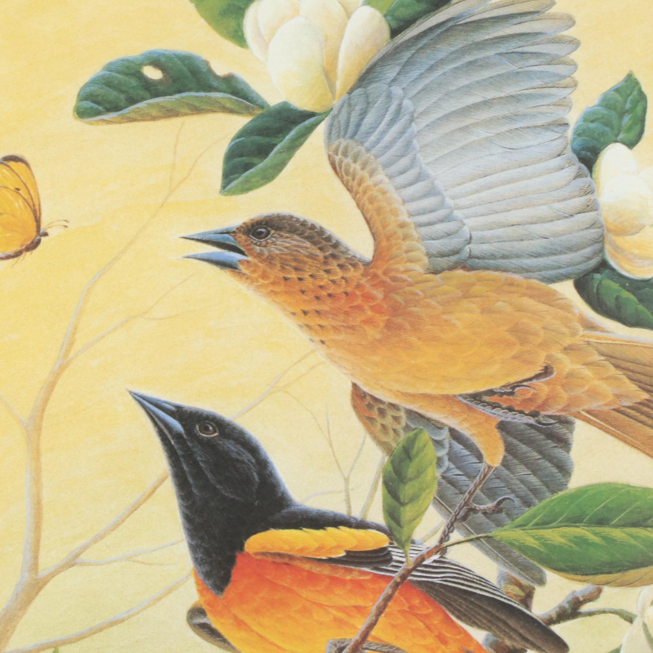 John A Ruthven Offset Lithograph "Northern Orioles," Circa 1992