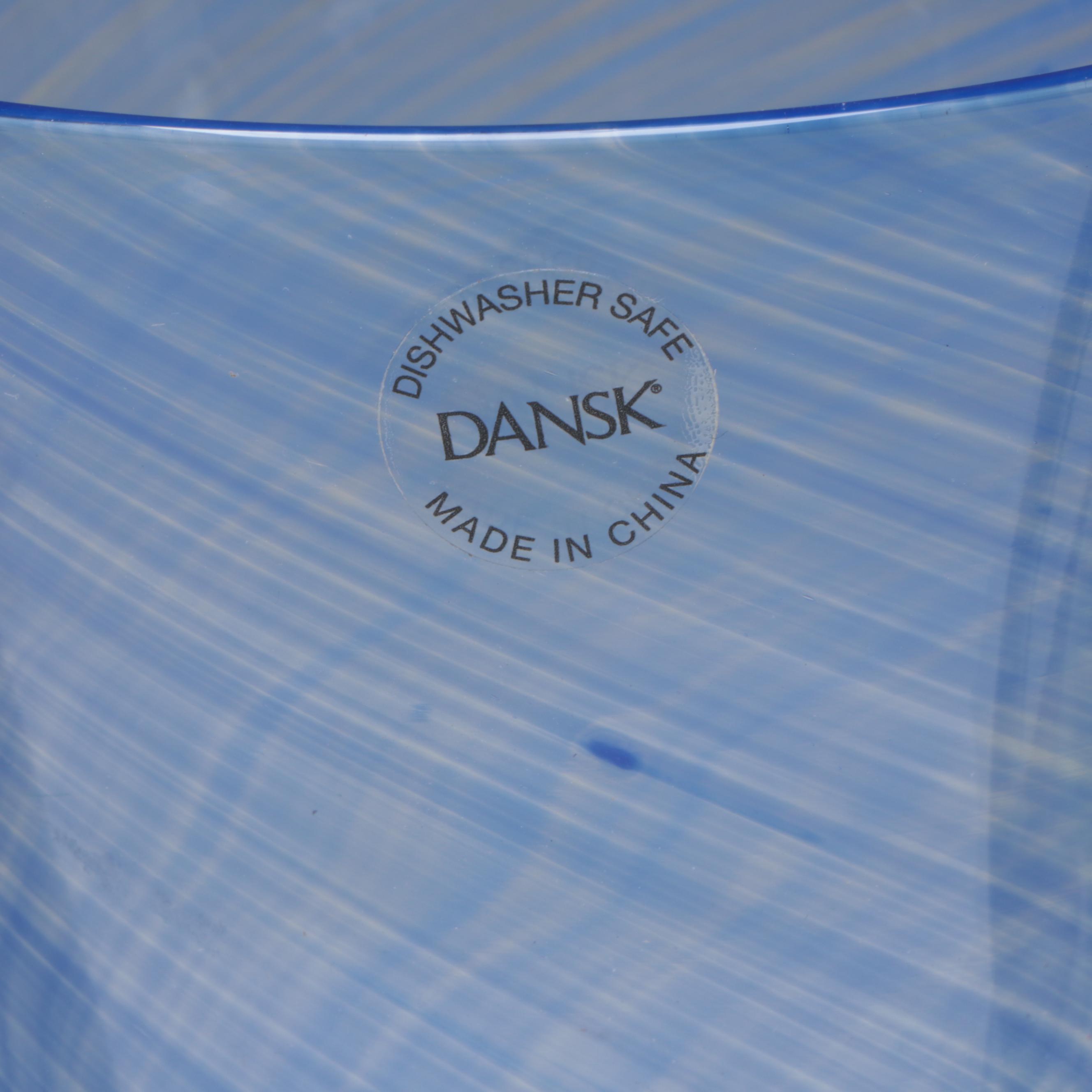 Dansk Blue Glass Cocktail Stirrer with Other Pitcher and Carafe