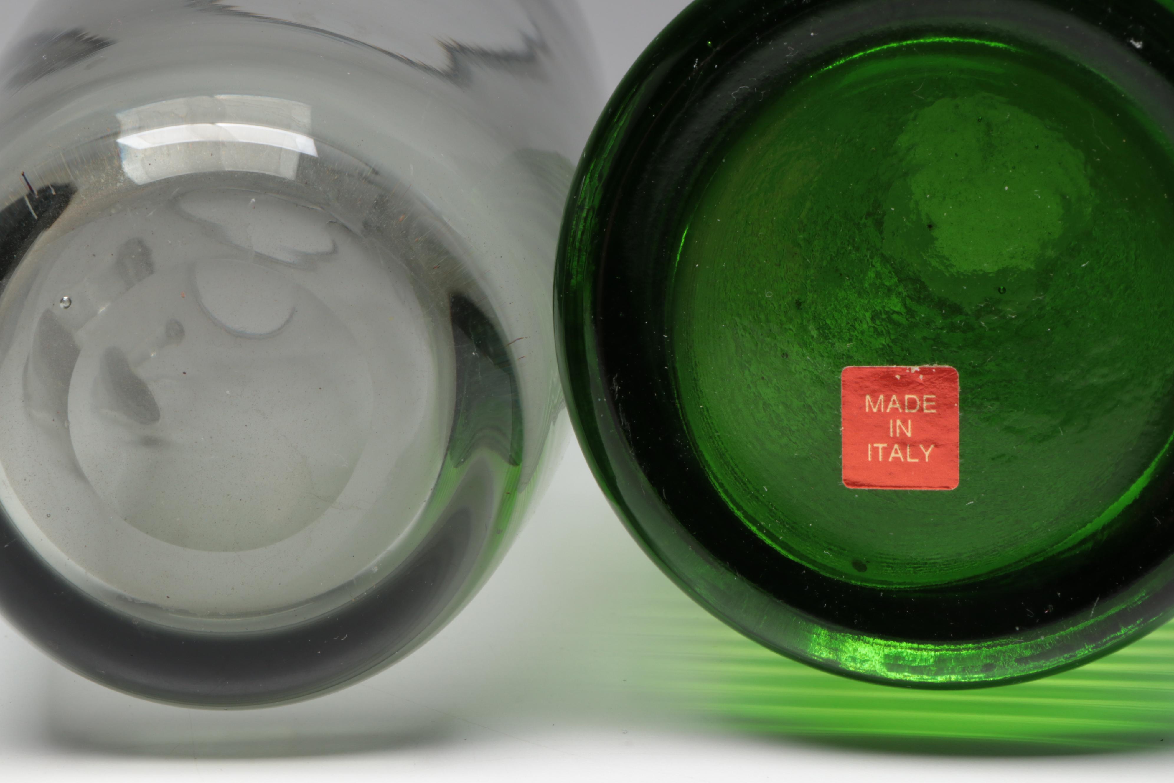 Dansk Blue Glass Cocktail Stirrer with Other Pitcher and Carafe