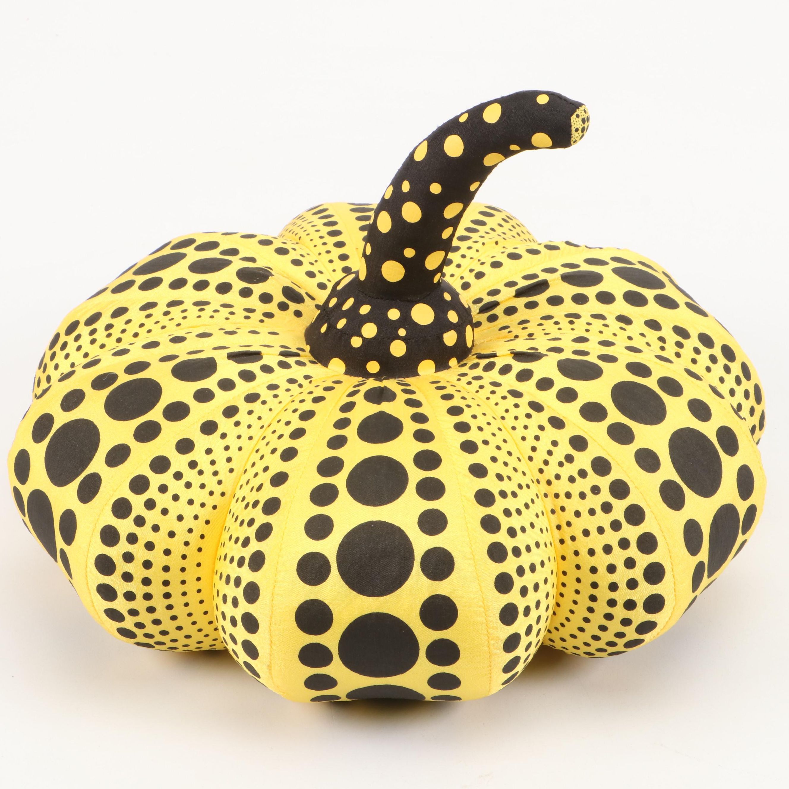 Yayoi Kusama "Dots Obsession" Fabric Pumpkin in Yellow