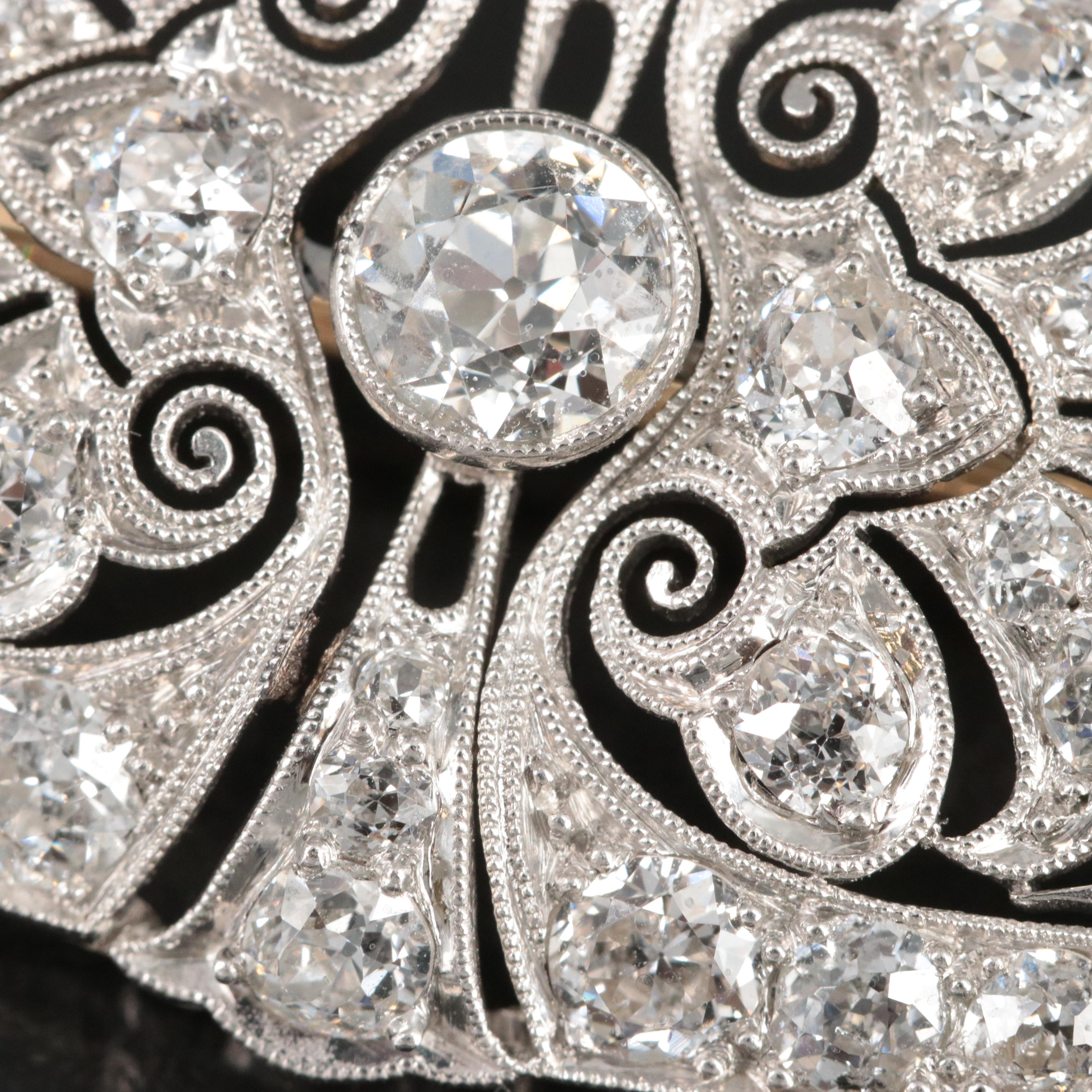 Edwardian Platinum 4.78 CTW Diamond Brooch