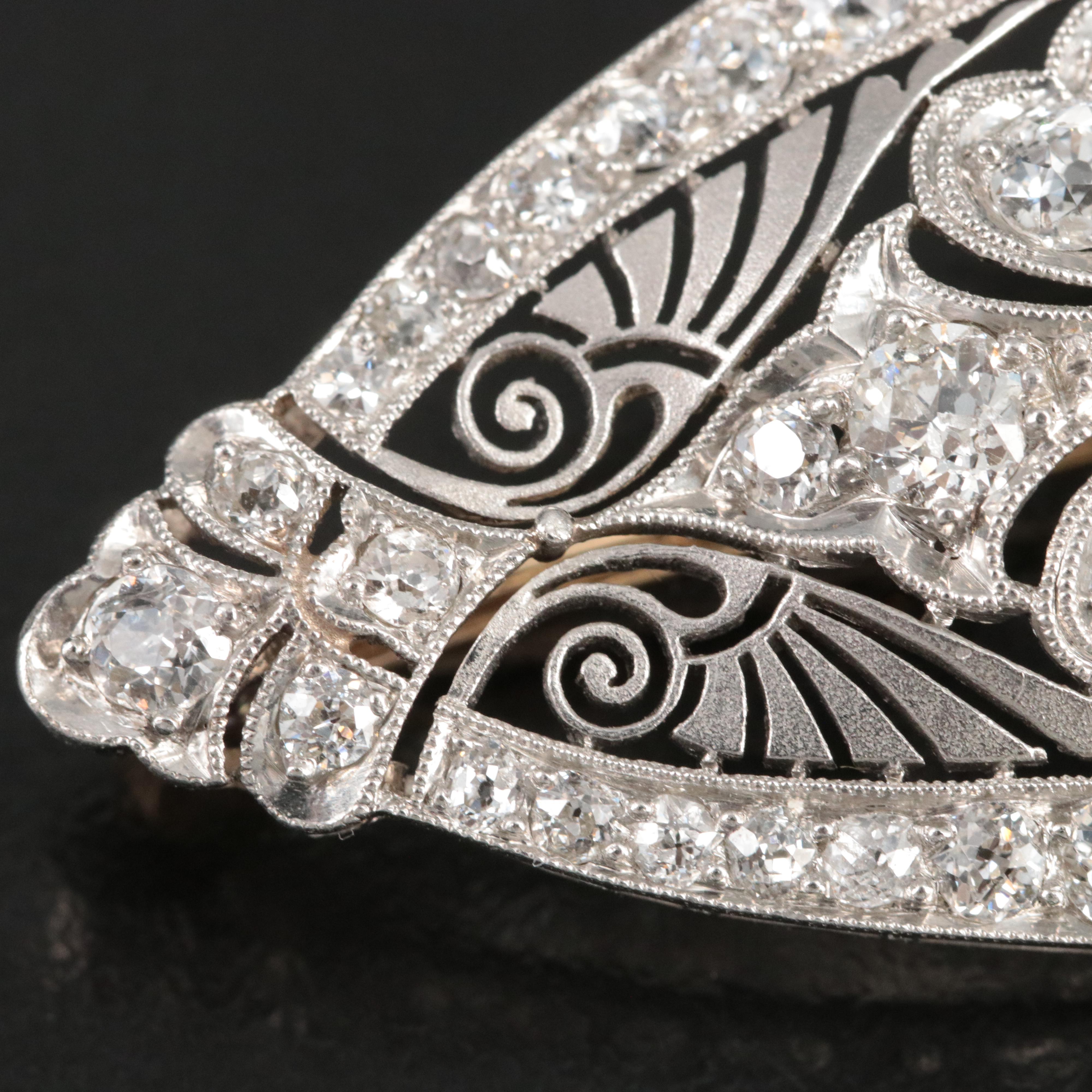 Edwardian Platinum 4.78 CTW Diamond Brooch