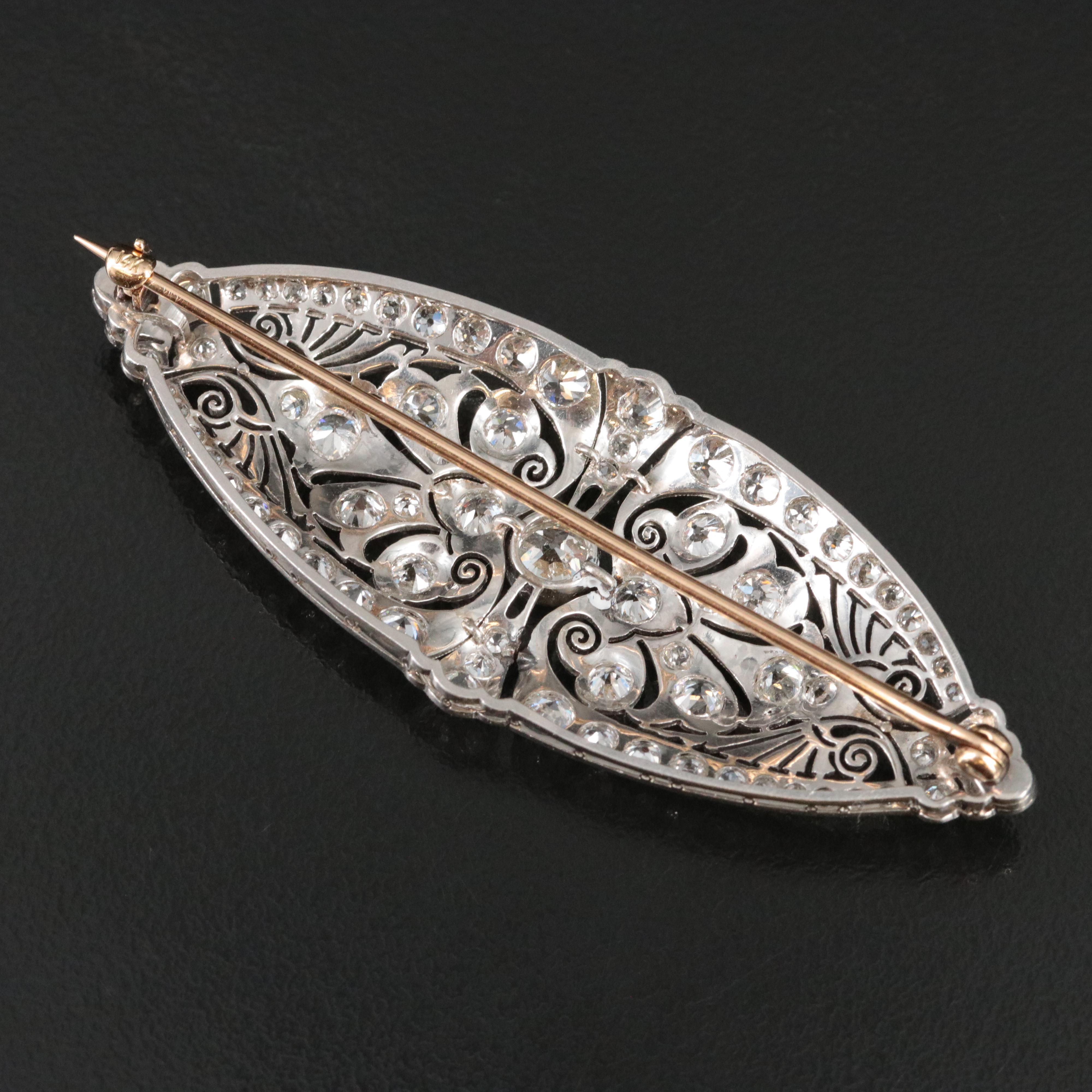Edwardian Platinum 4.78 CTW Diamond Brooch
