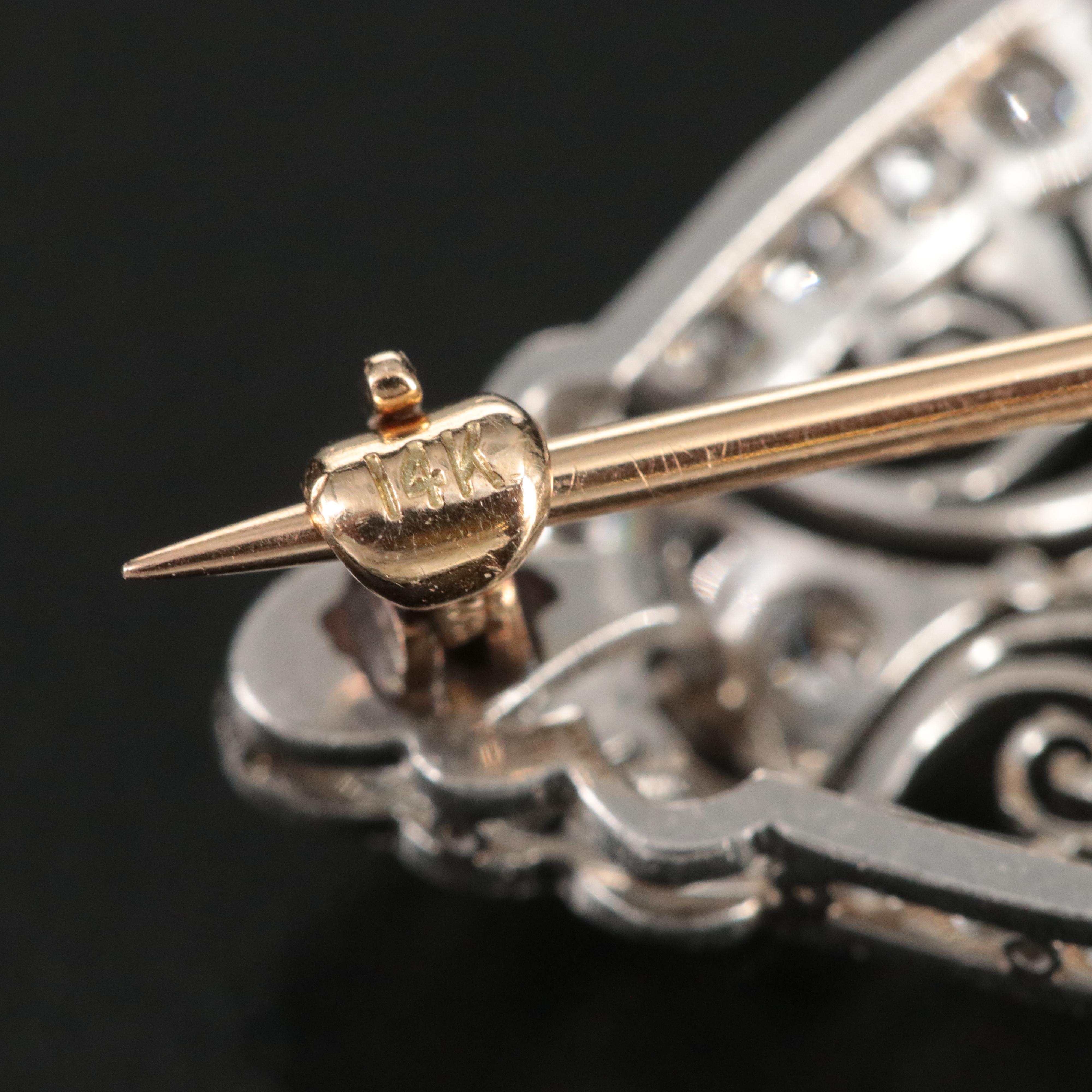 Edwardian Platinum 4.78 CTW Diamond Brooch