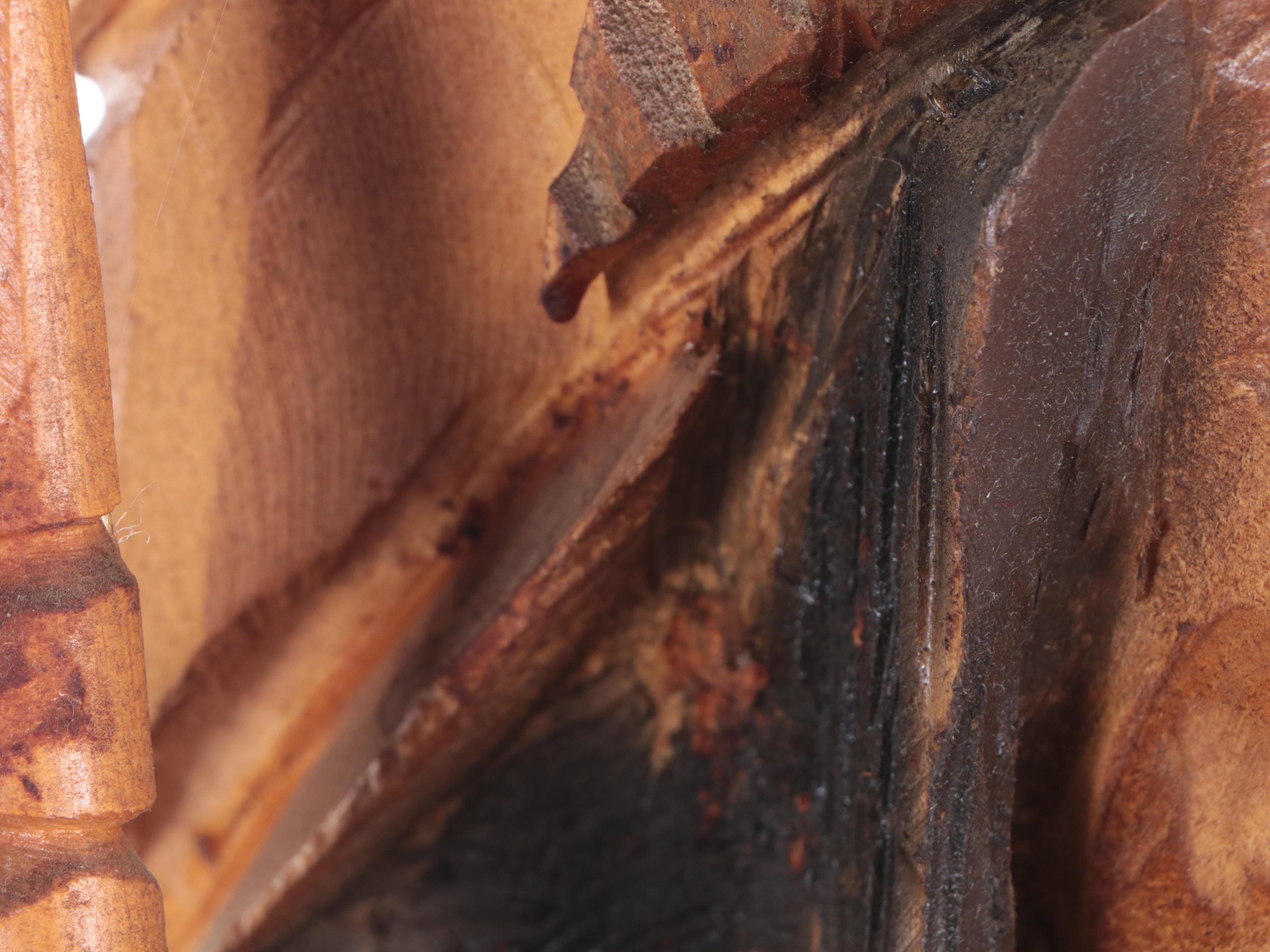 Large Cigar Store Style Wooden Chainsaw Sculpture of Indigenous Chief Figure