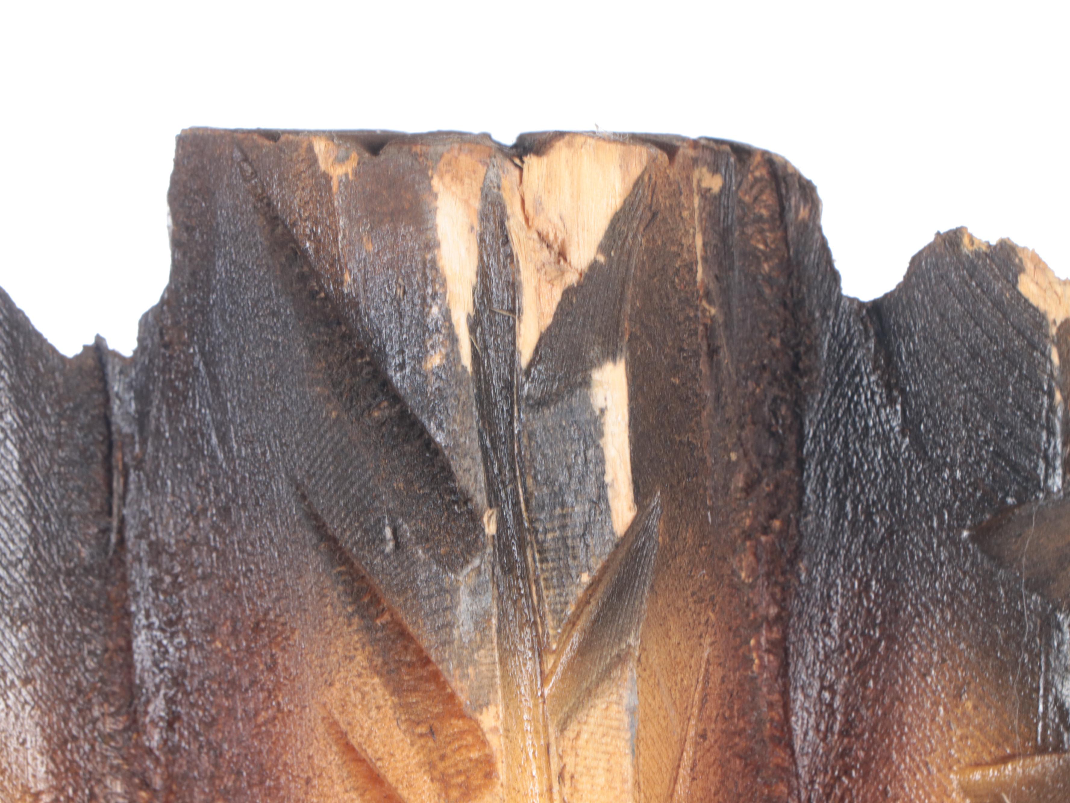 Large Cigar Store Style Wooden Chainsaw Sculpture of Indigenous Chief Figure