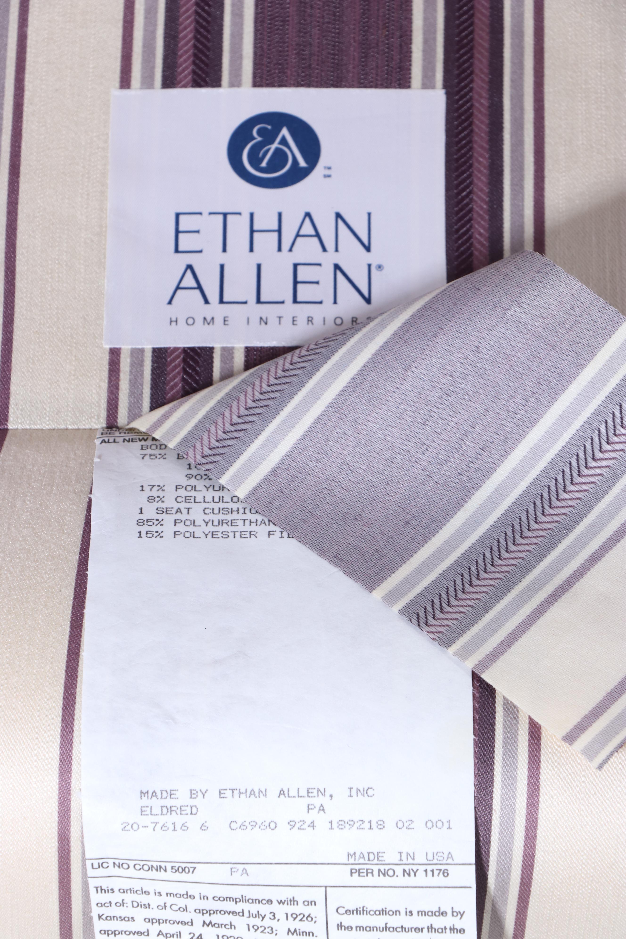 Ethan Allen Queen Anne Style Custom-Upholstered Wingback Armchair