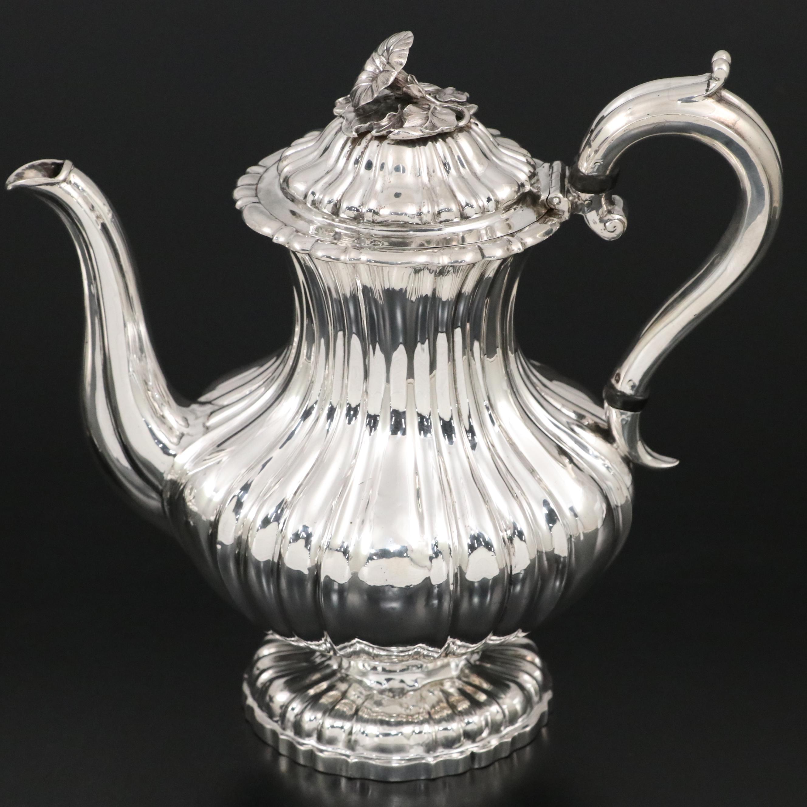 J Wrangham & William Moulson Sterling Silver Teapot and Coffee Pot, 1831