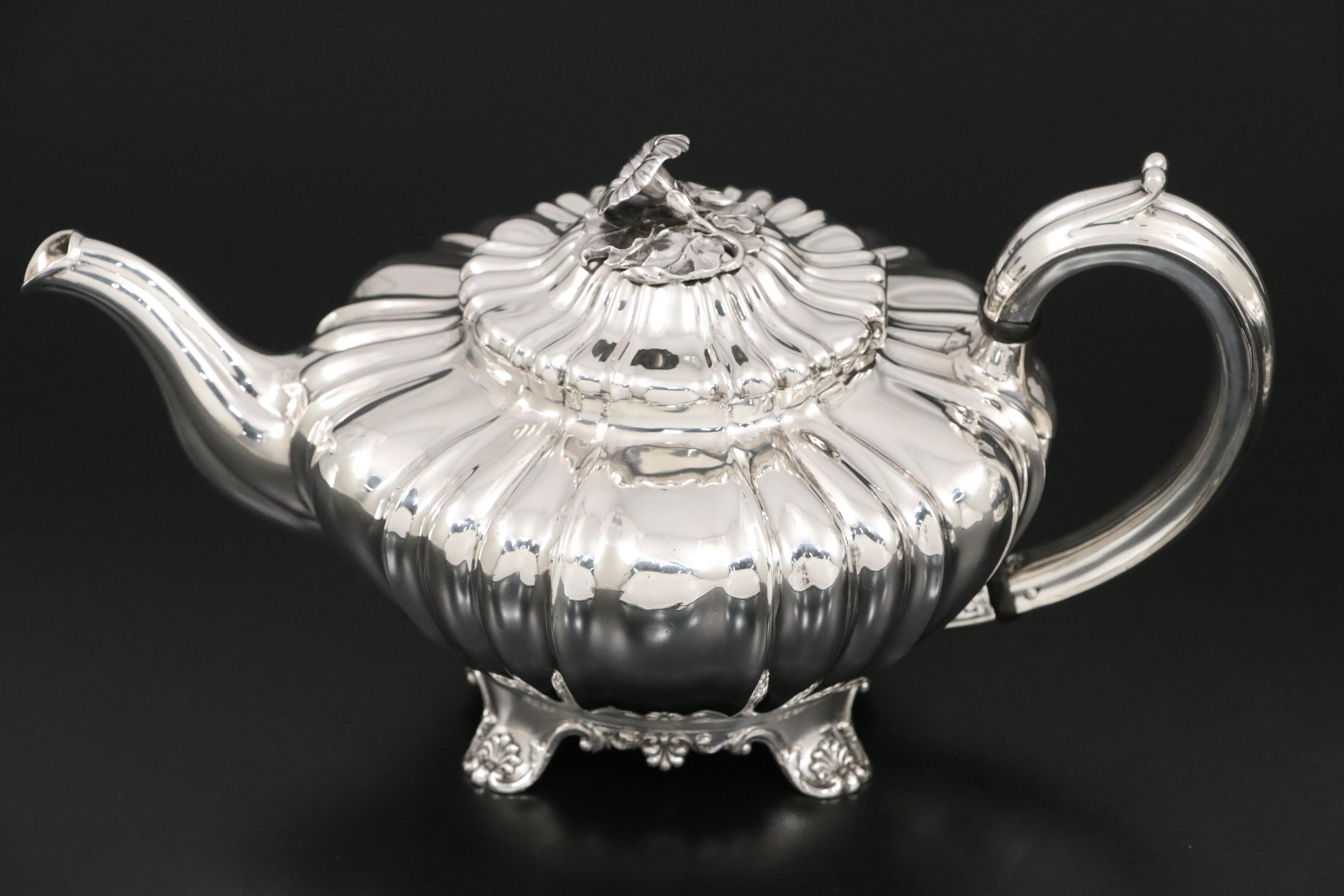 J Wrangham & William Moulson Sterling Silver Teapot and Coffee Pot, 1831