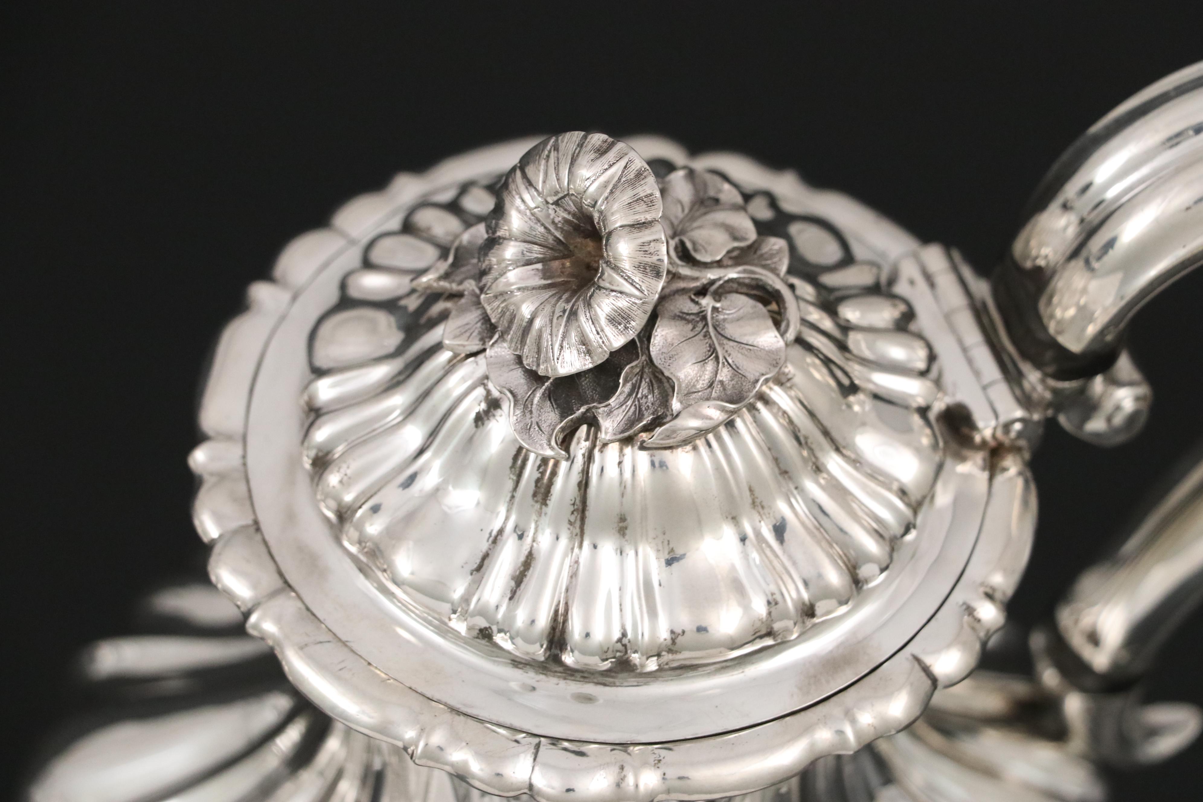 J Wrangham & William Moulson Sterling Silver Teapot and Coffee Pot, 1831