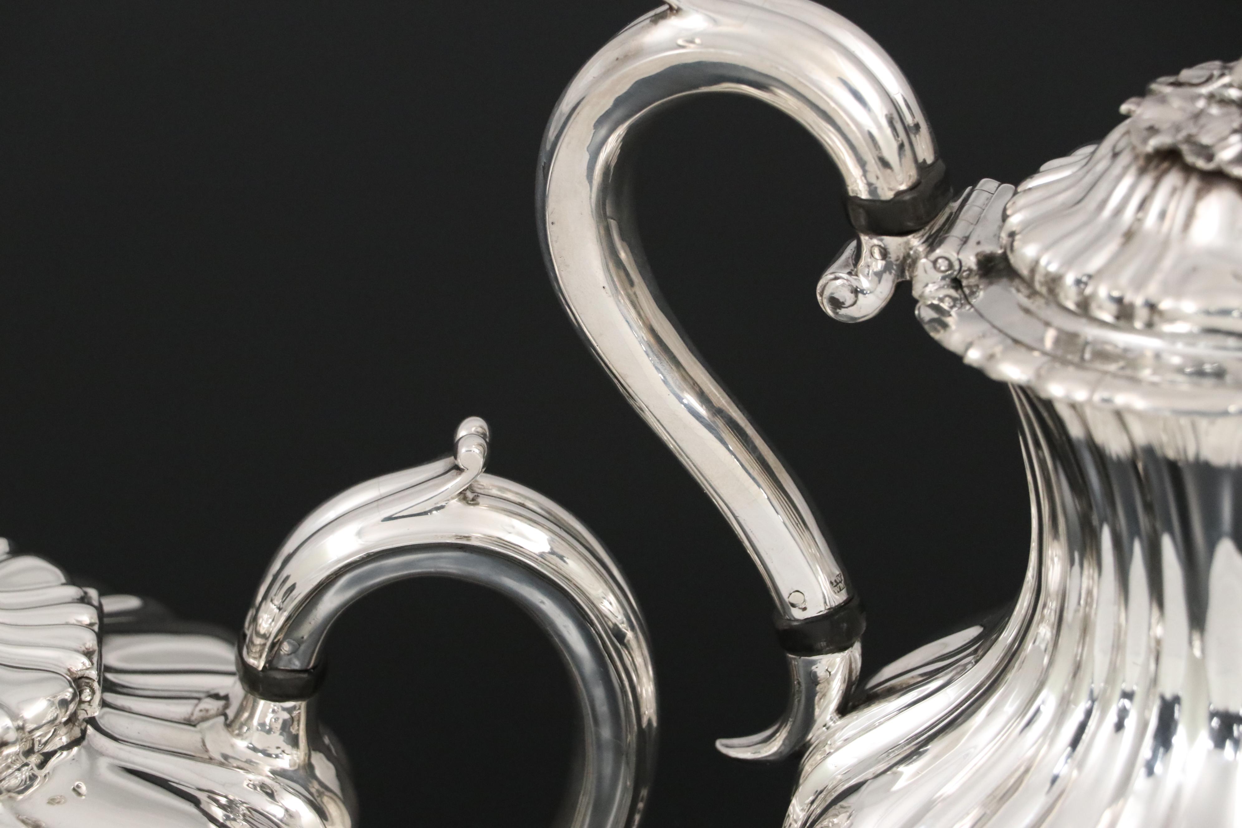 J Wrangham & William Moulson Sterling Silver Teapot and Coffee Pot, 1831