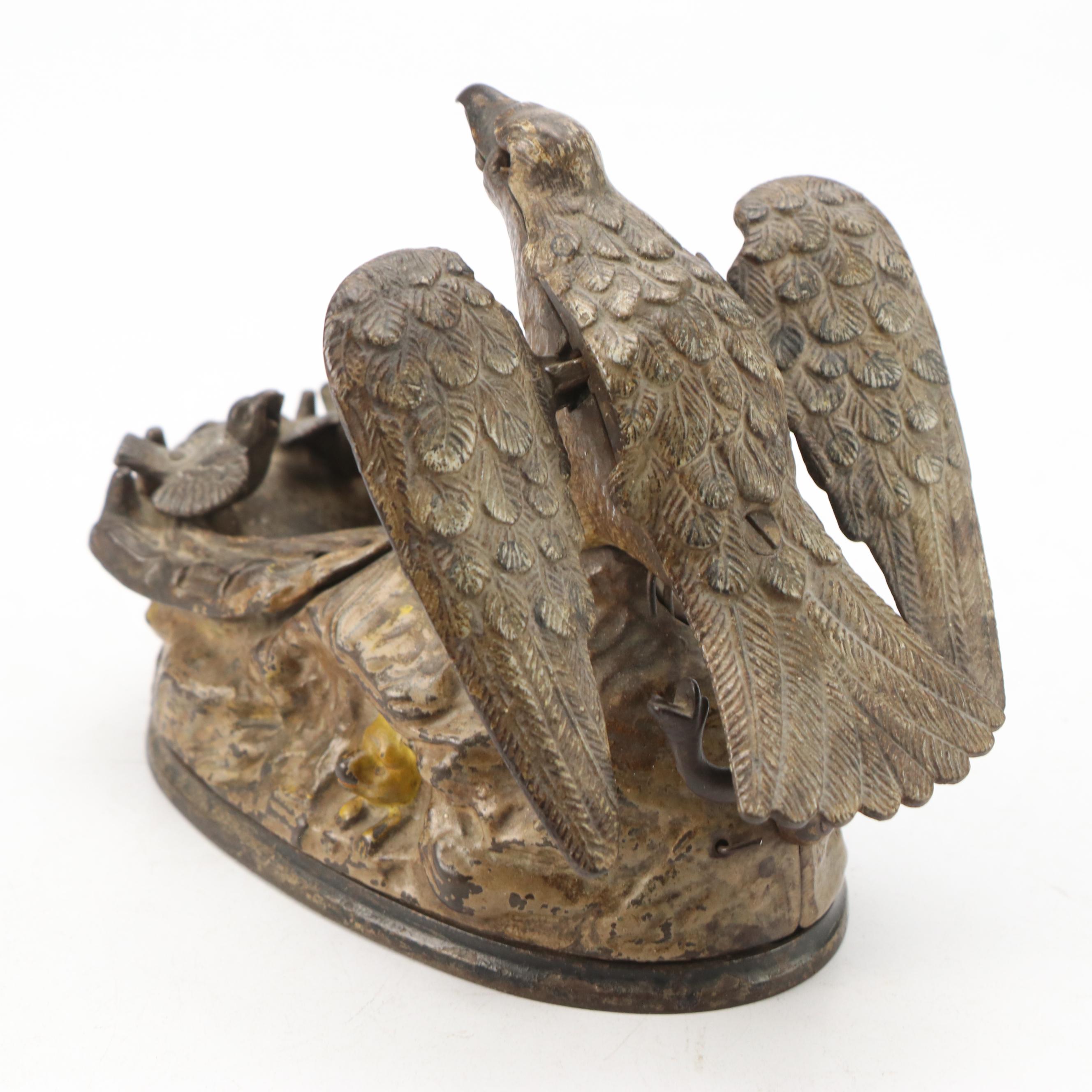 J. & E. Stevens Company "Eagle and Eaglets" Mechanical Bank, Late 19th Century