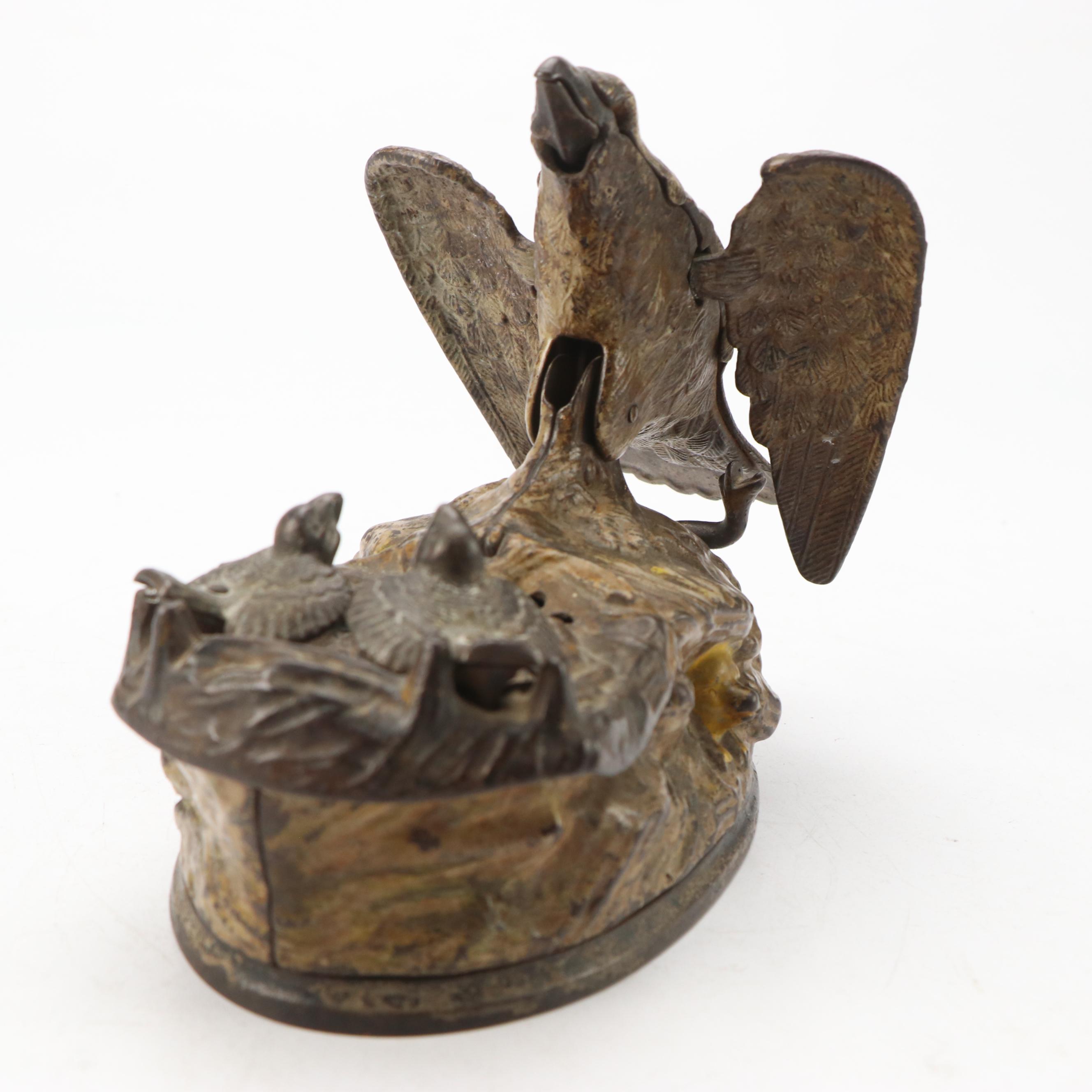 J. & E. Stevens Company "Eagle and Eaglets" Mechanical Bank, Late 19th Century