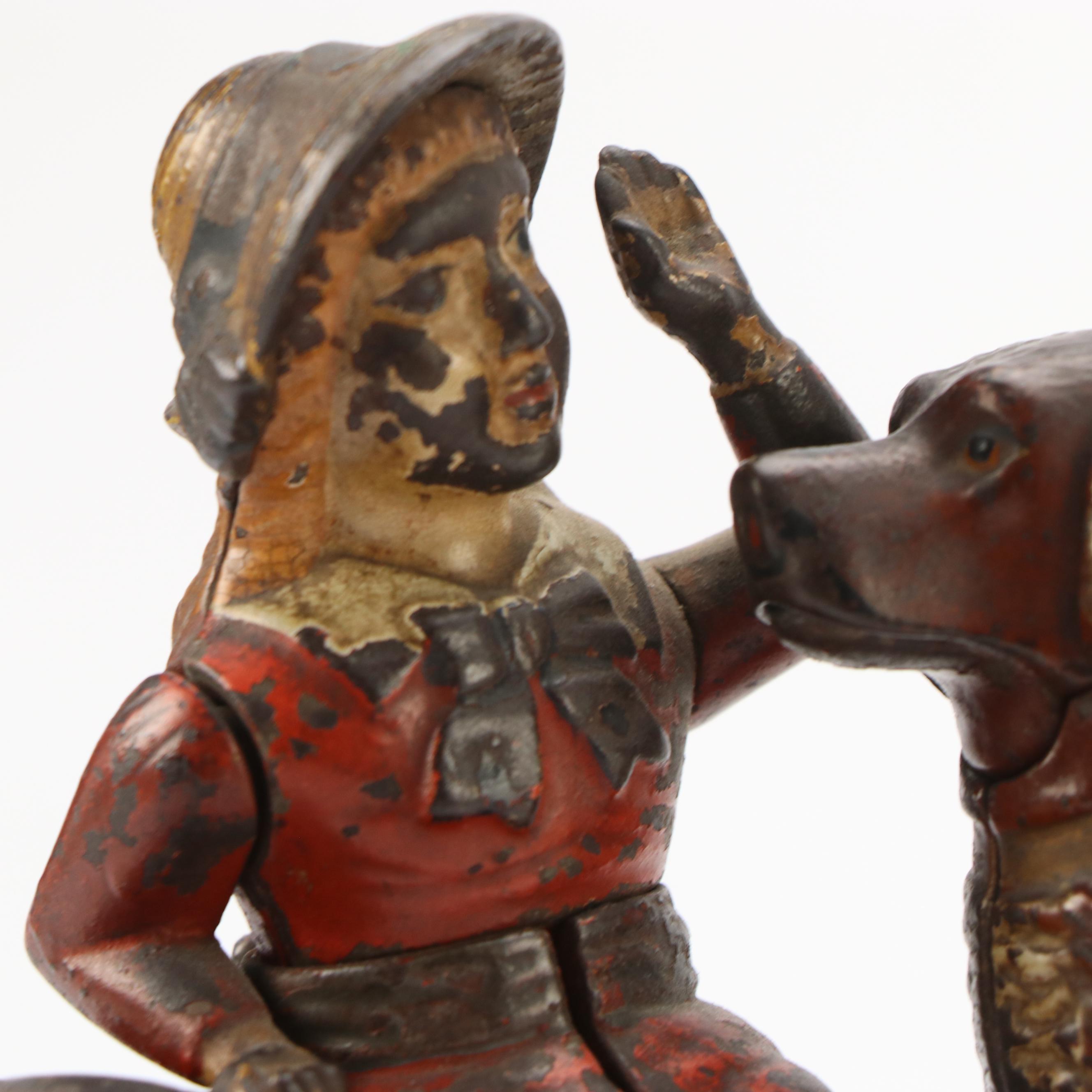 J. & E. Stevens Company "Speaking Dog" Cast Iron Mechanical Bank, Late 19th C.