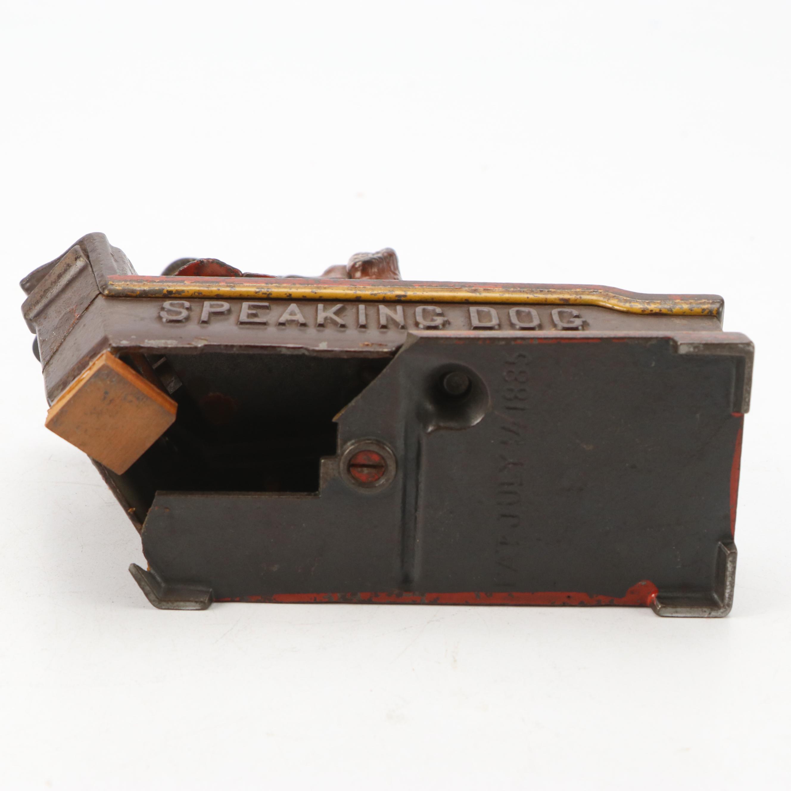 J. & E. Stevens Company "Speaking Dog" Cast Iron Mechanical Bank, Late 19th C.