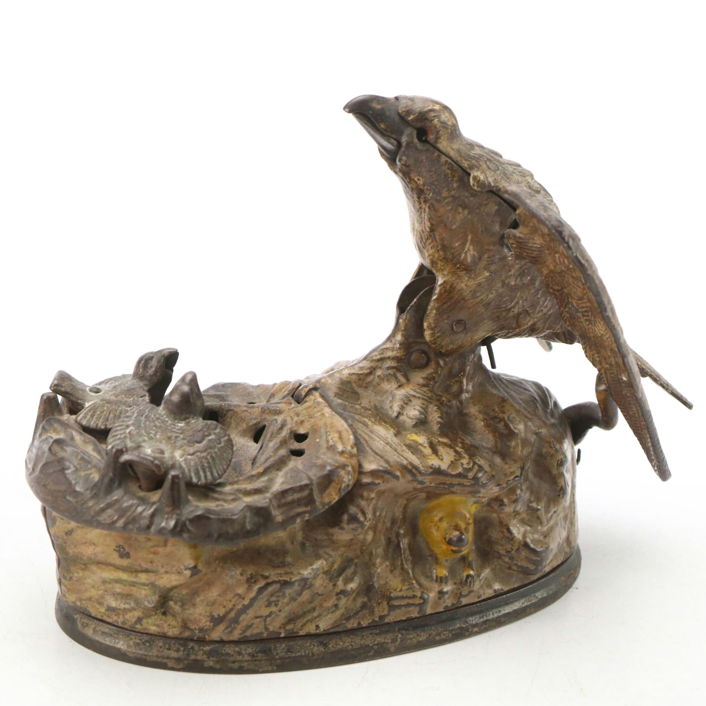 J. & E. Stevens Company "Eagle and Eaglets" Mechanical Bank, Late 19th Century