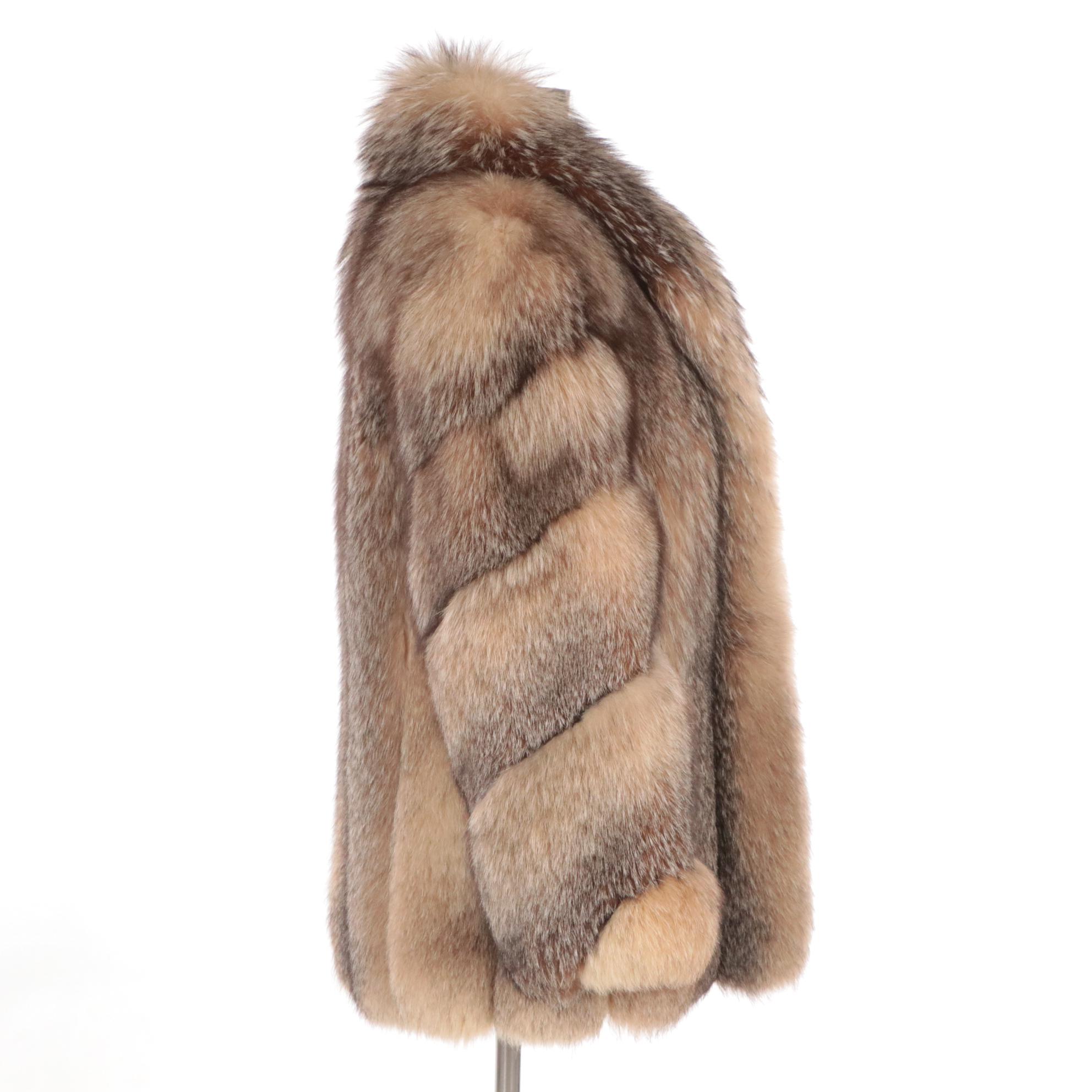 Crystal Fox Fur Stroller Coat