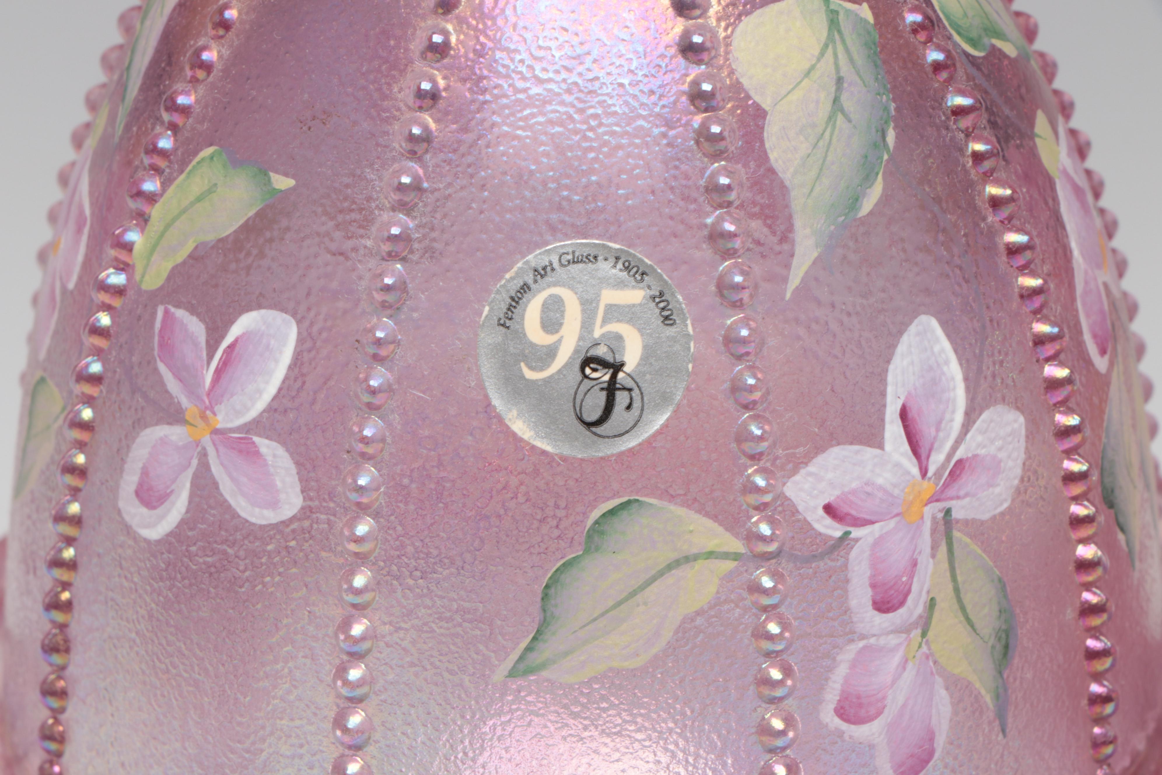 Fenton Iridescent Pink Fairy Lamp with Candy Jar, Votive Holders and More